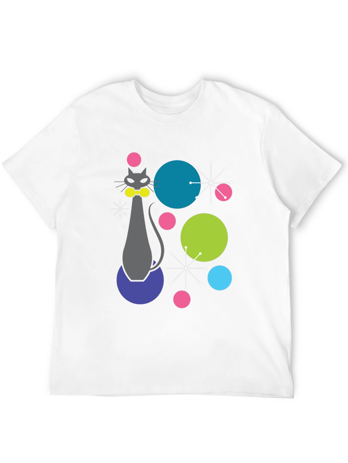 Retro Atomic Cat Graphic T-Shirt