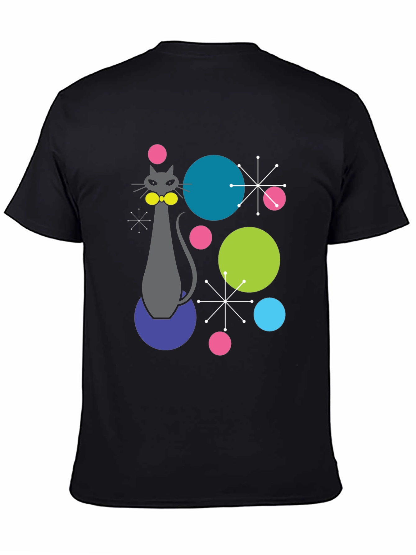 Retro Atomic Cat Graphic T-Shirt