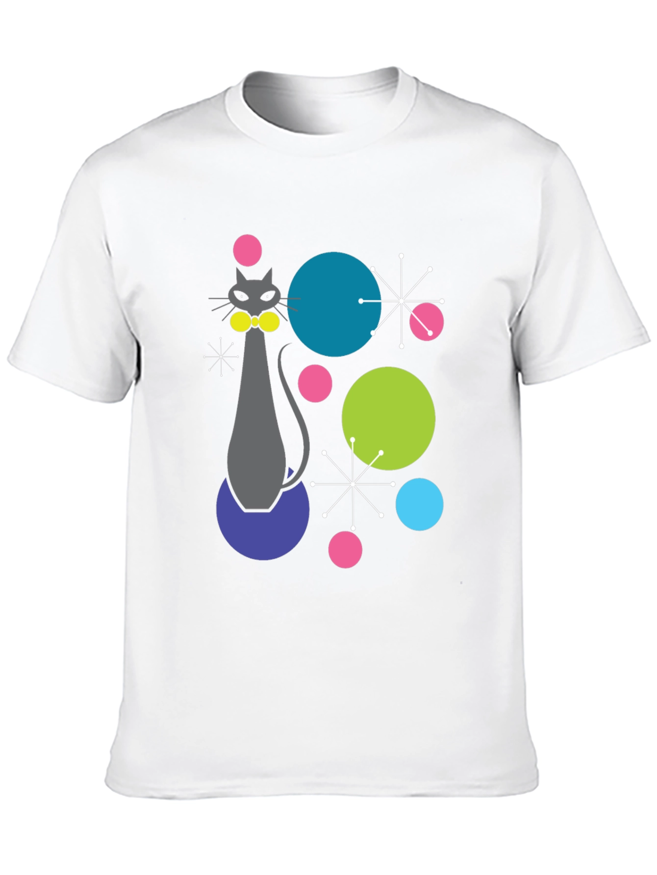 Retro Atomic Cat Graphic T-Shirt