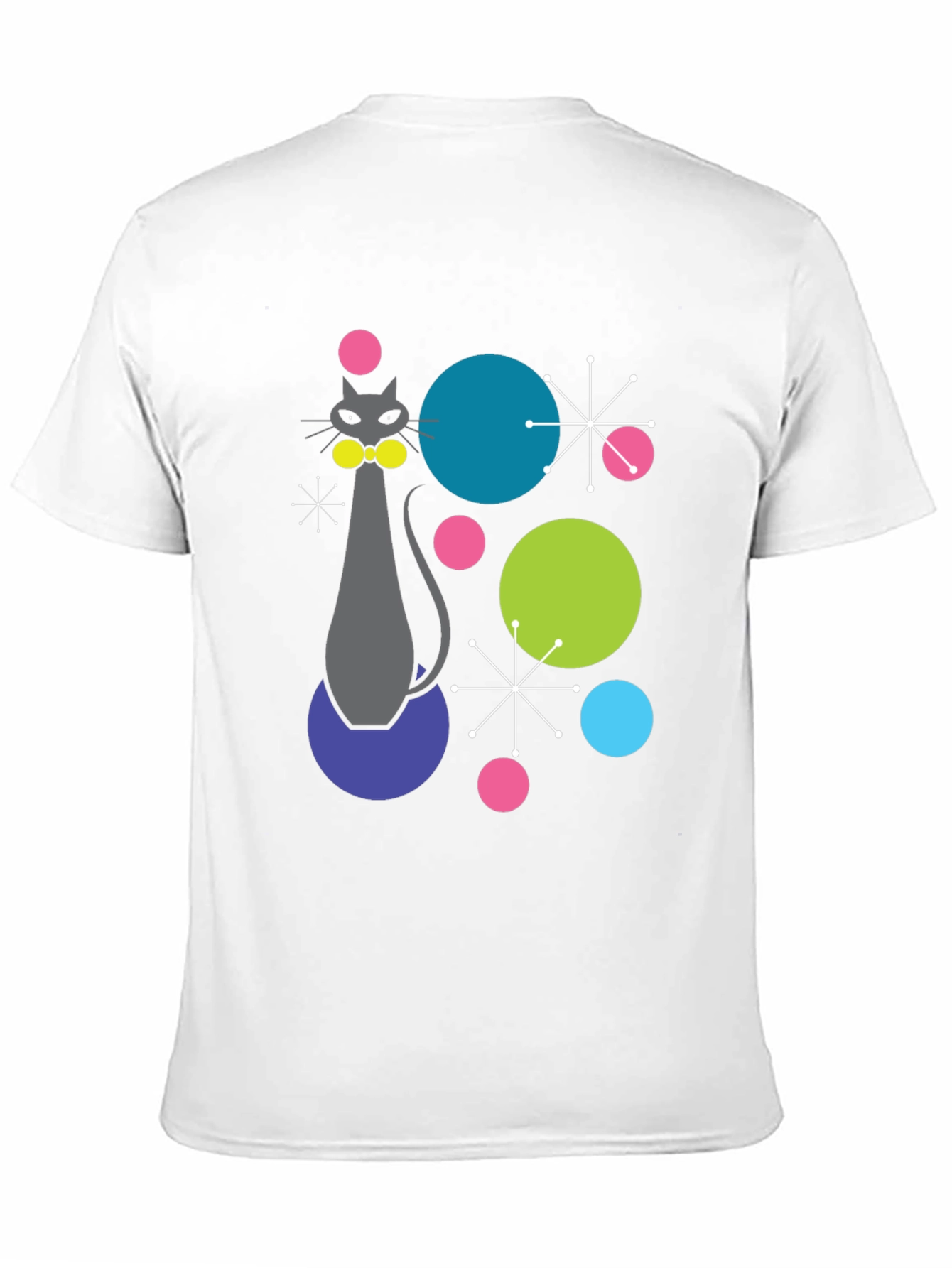 Retro Atomic Cat Graphic T-Shirt