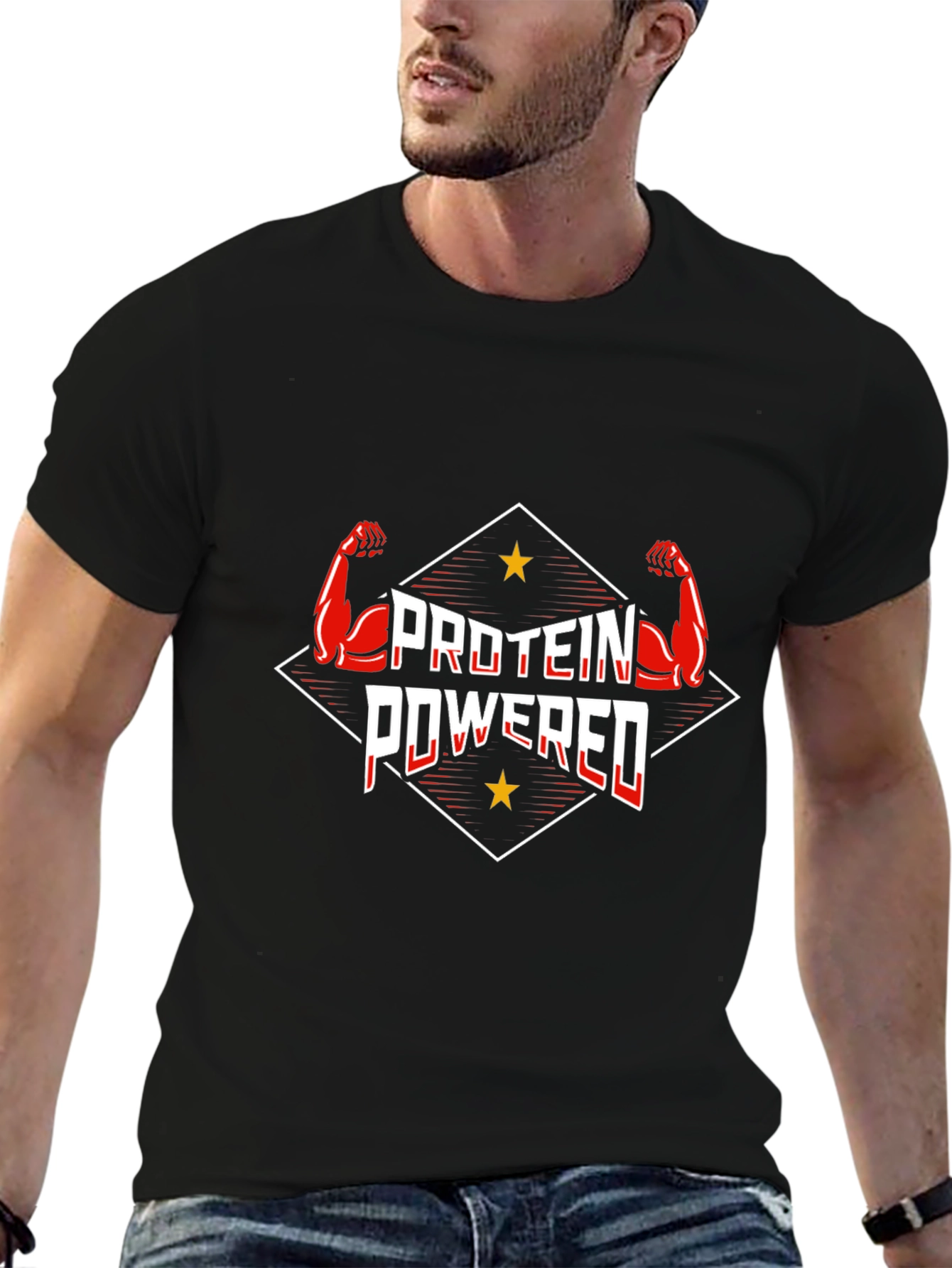 Protein Powered Graphic T-Shirt - Black