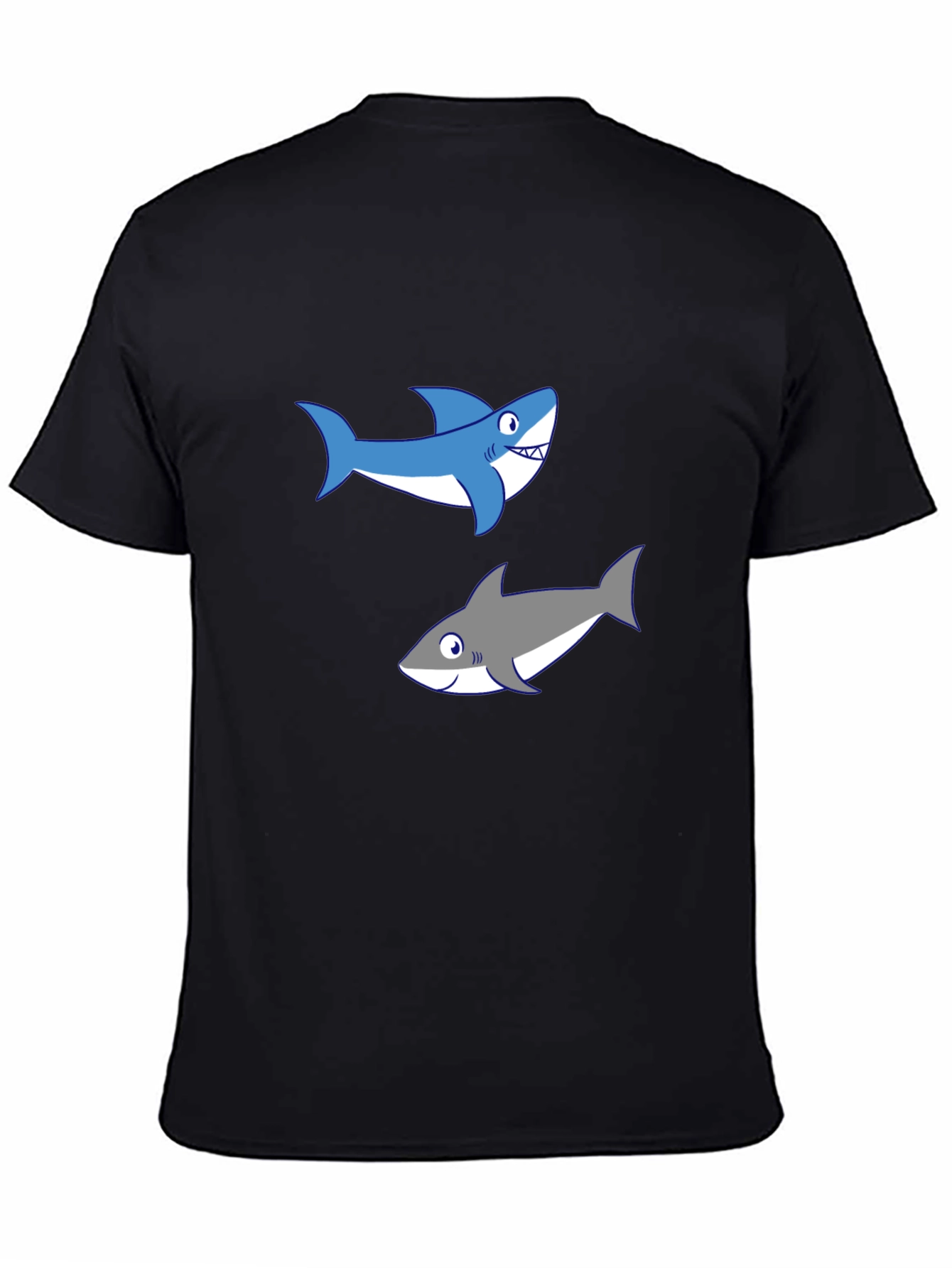 Shark Graphic Tee - Black Cotton T-Shirt