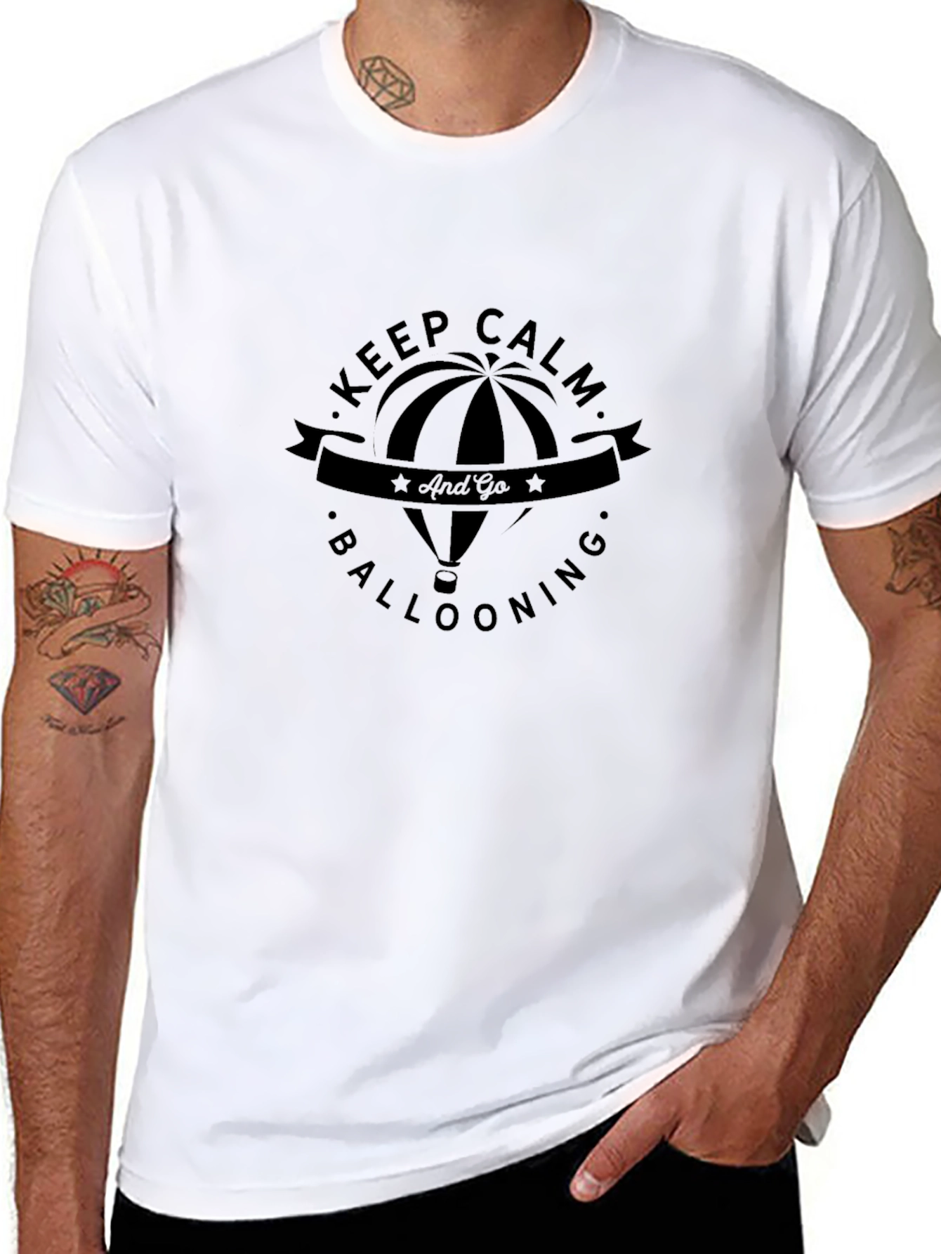 Keep Calm Ballooning Black T-Shirt
