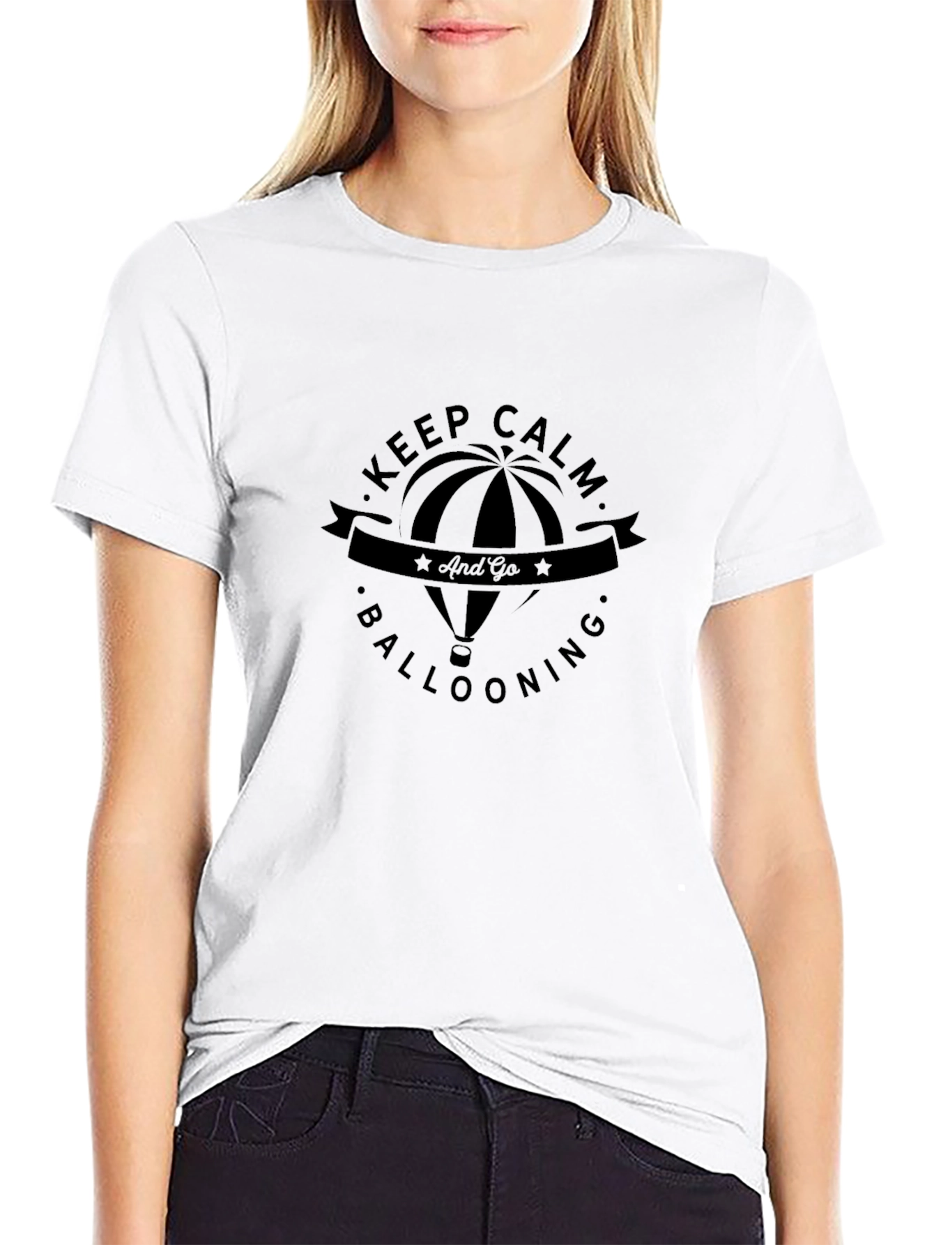 Keep Calm Ballooning Black T-Shirt
