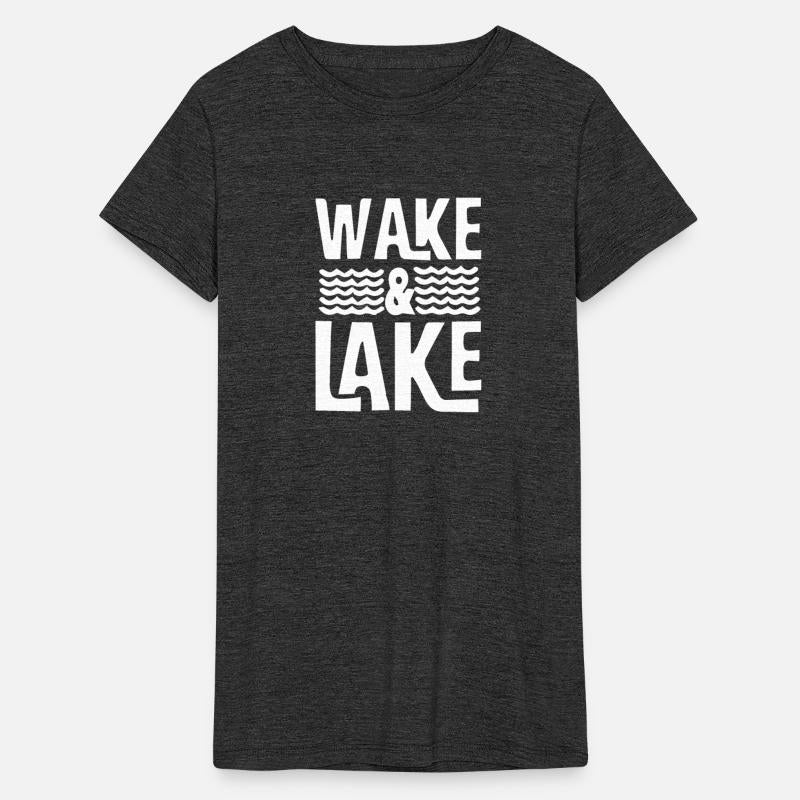 Wake And Lake Time Boating Design Captain T-shirt