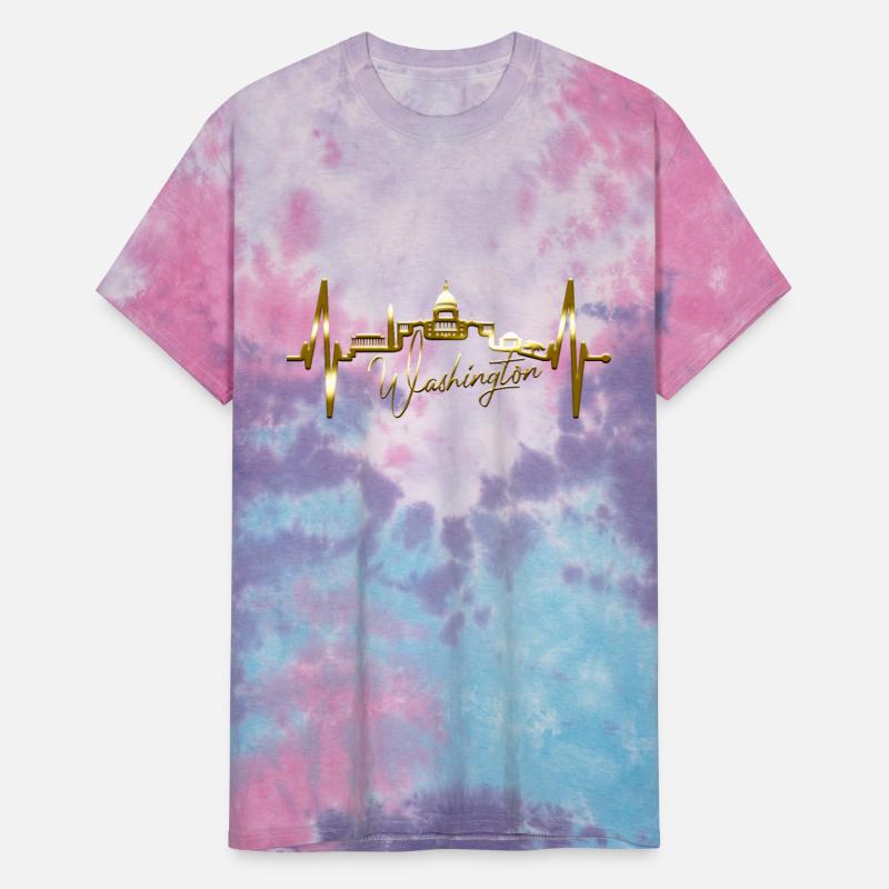 Washington Skyline Heartbeat US Flag Heart Love DC