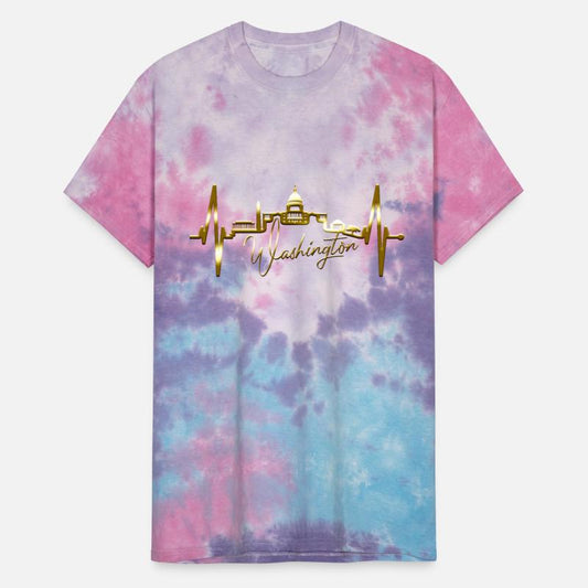 Washington Skyline Heartbeat US Flag Heart Love DC