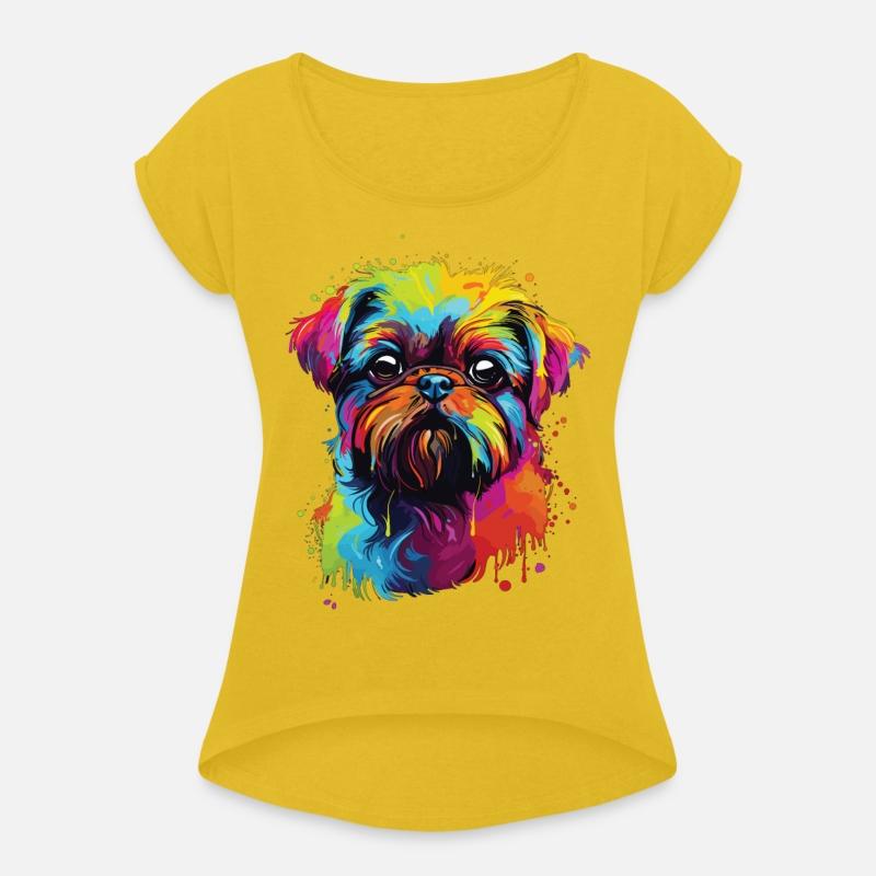 Watercolor Colorful Belgian Dwarf Griffons