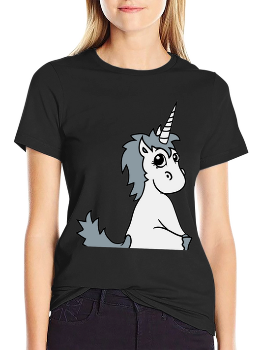 Unicorn Graphic Tee - Black Cotton Shirt