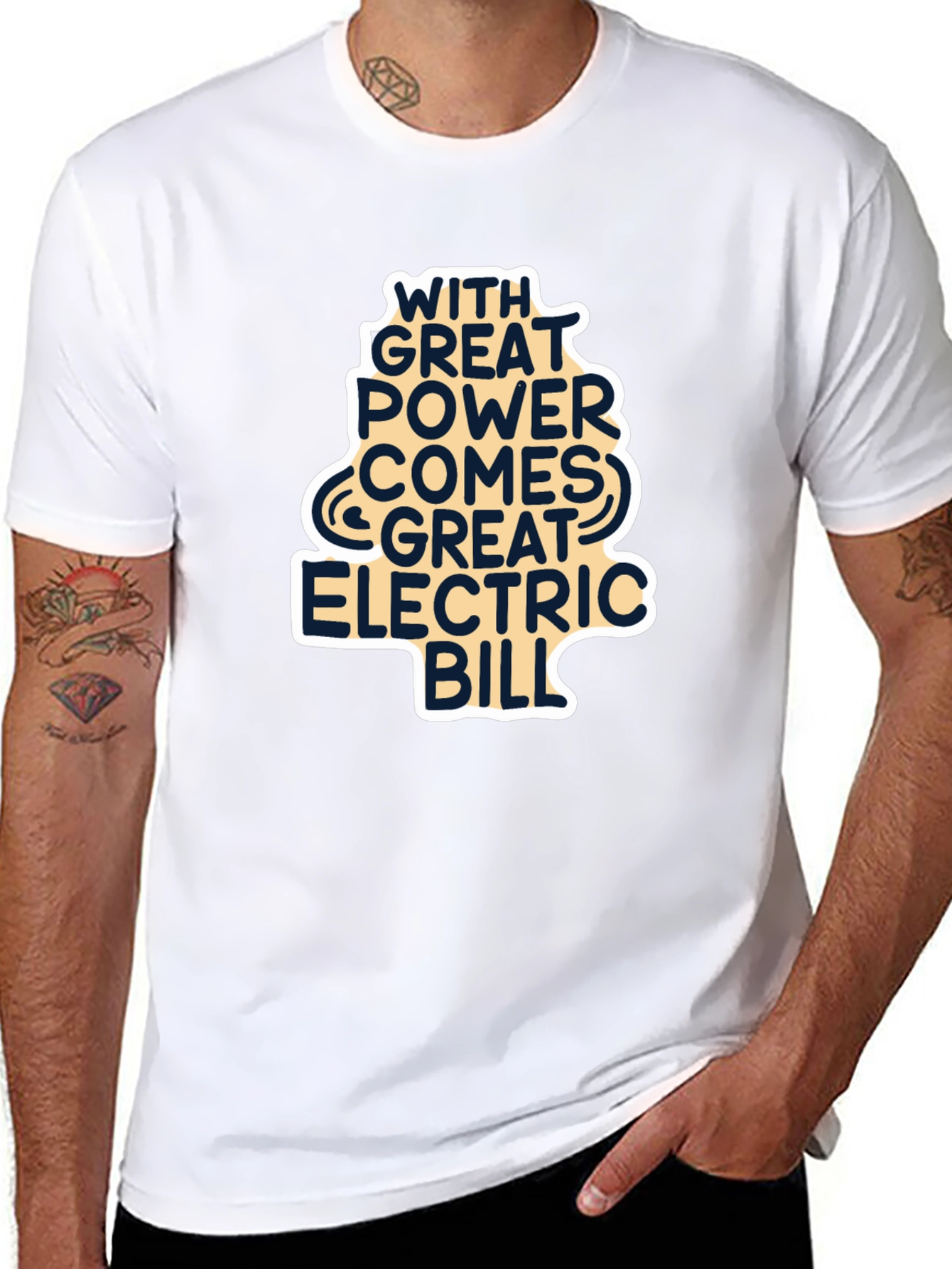 Great Power Electric Bill Graphic T-Shirt