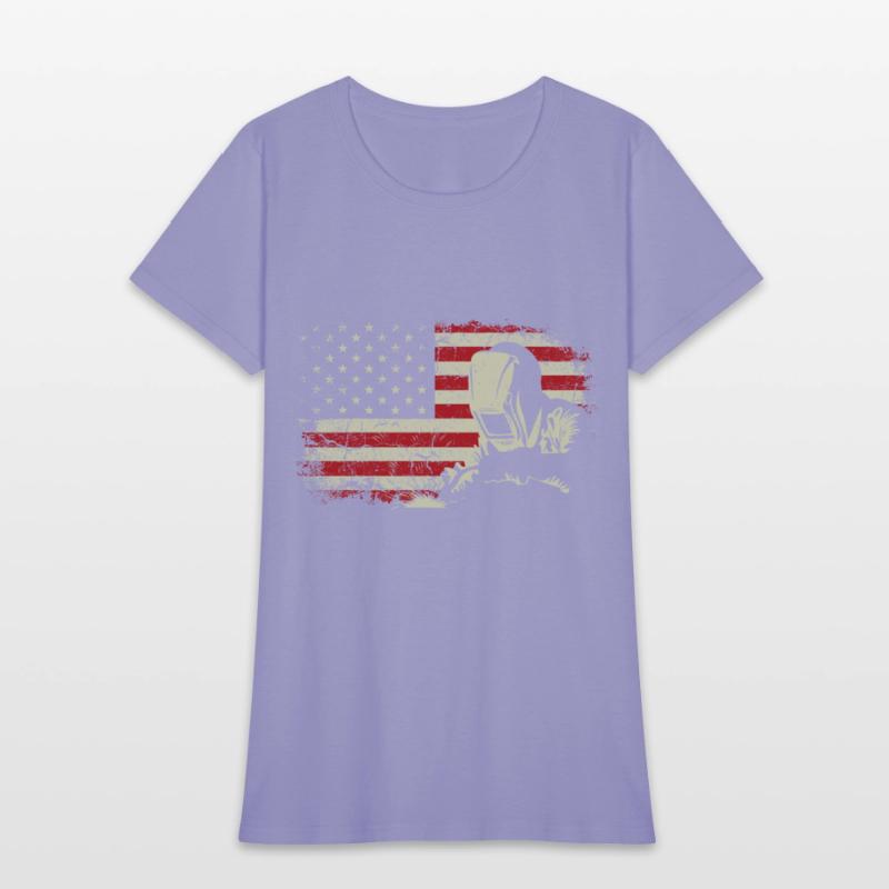 Welder Vintage USA American Flag Welding