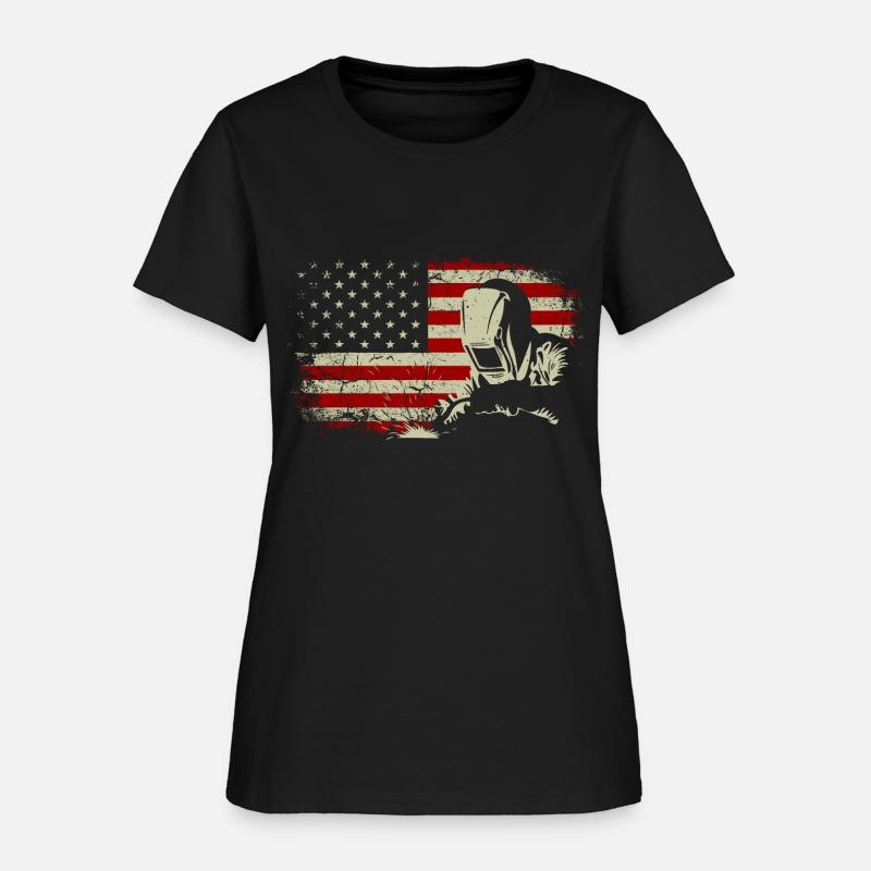 Welder Vintage USA American Flag Welding