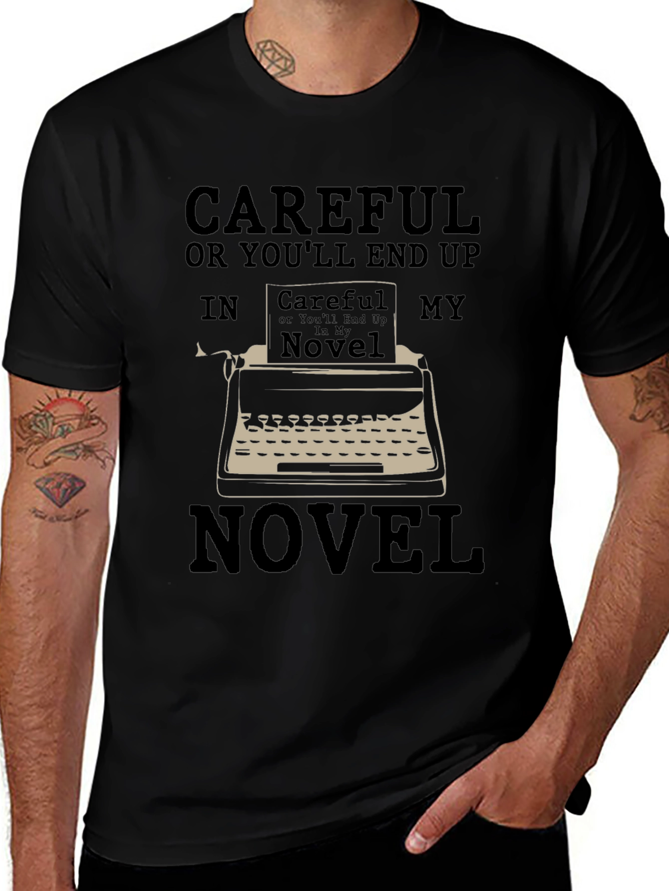 Careful Novel T-Shirt - Writer Humor Tee