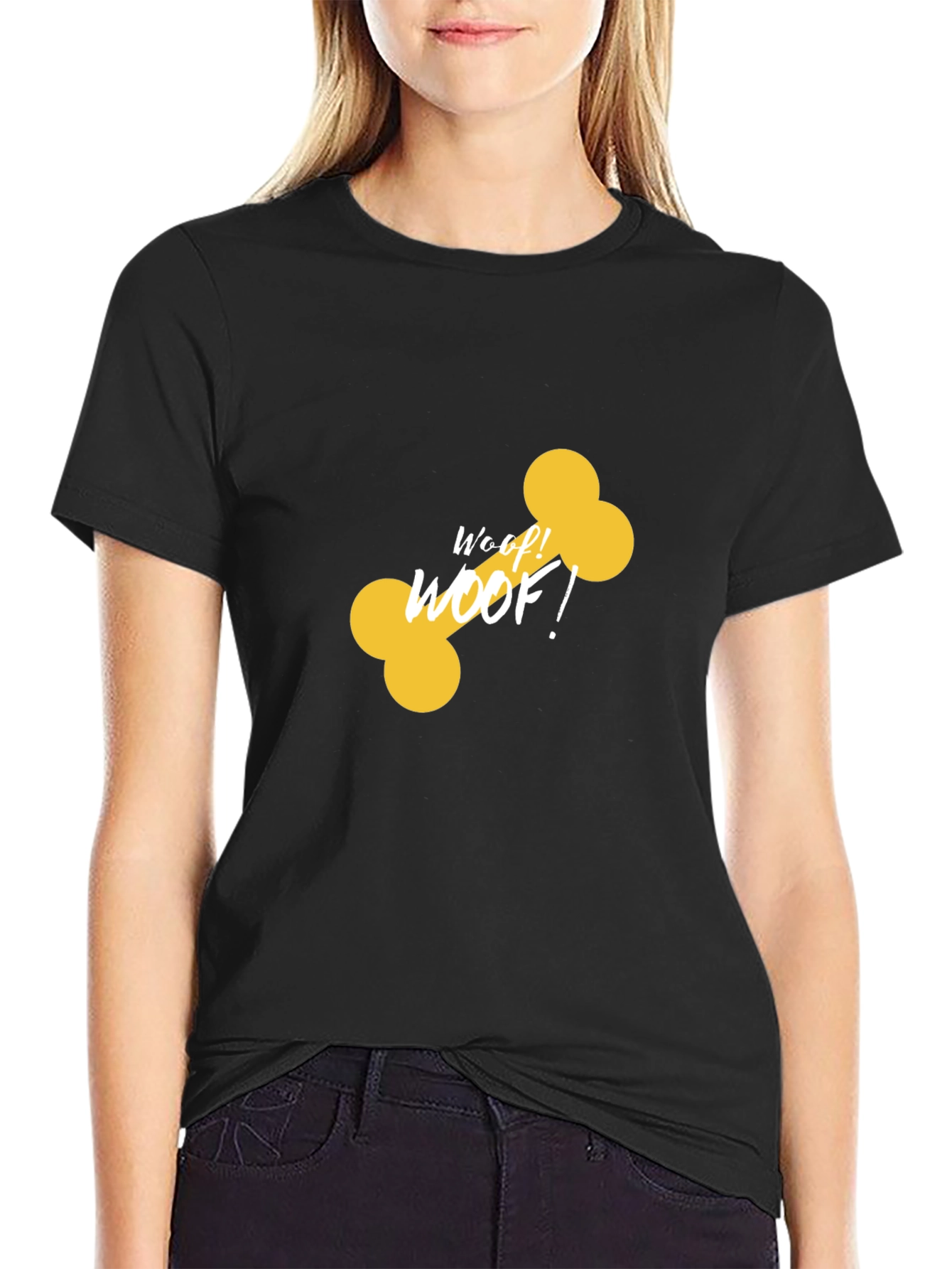 Woof Bone Graphic Black Tee