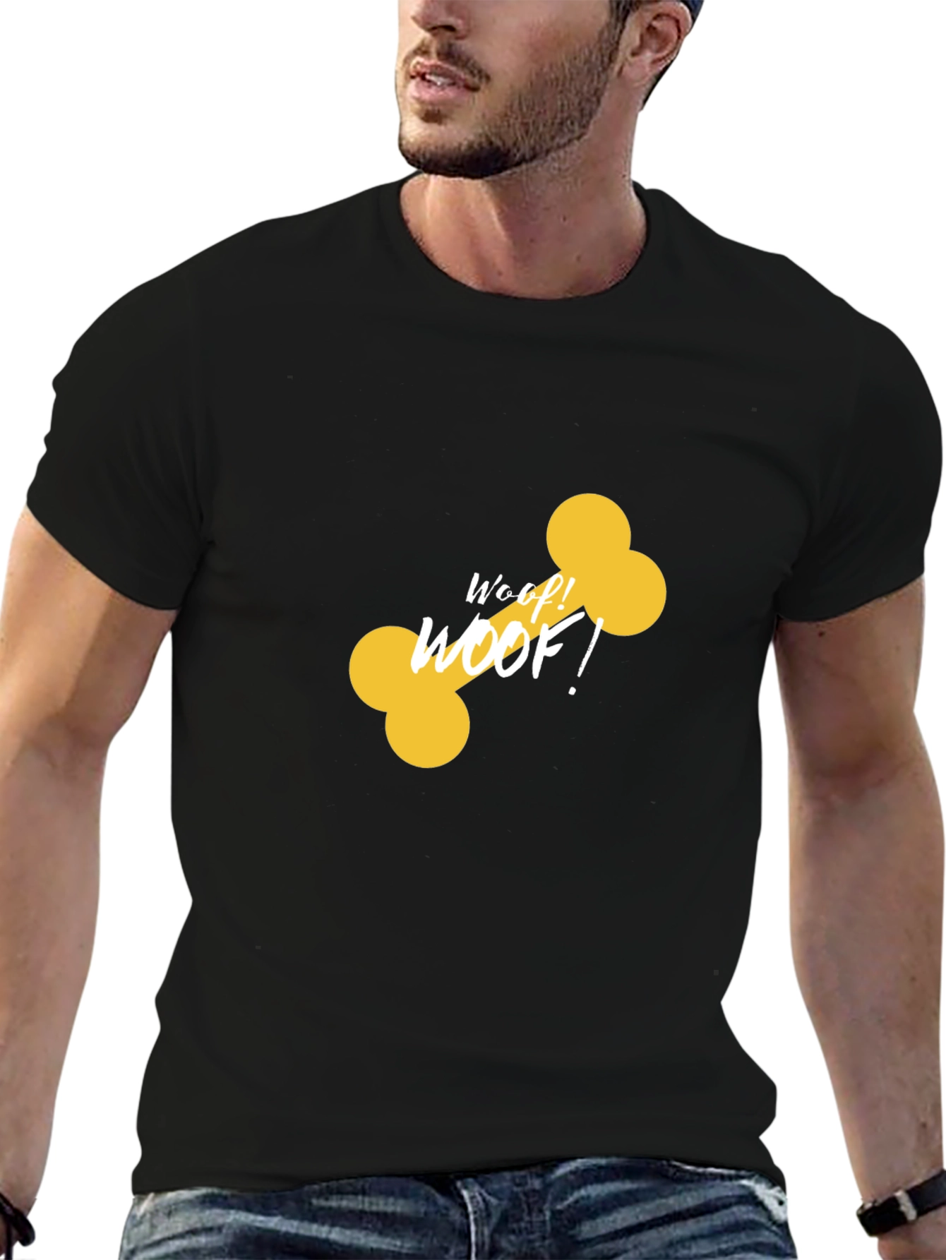 Woof Bone Graphic Black Tee