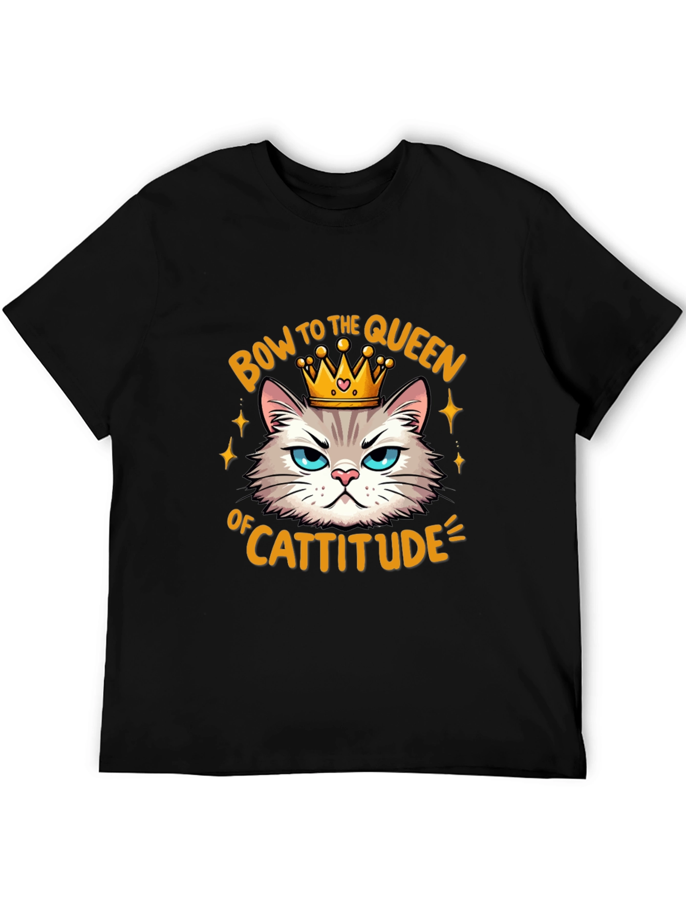 Queen Cattitude Graphic Tee - Black