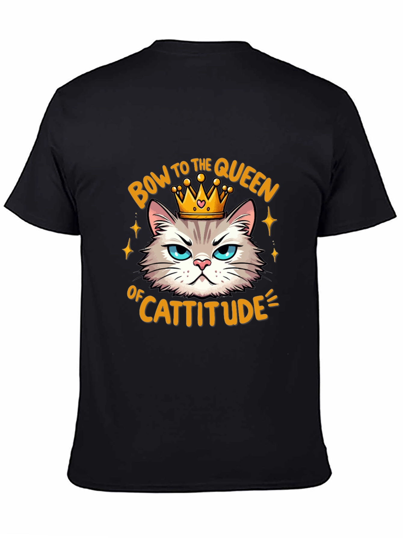 Queen Cattitude Graphic Tee - Black