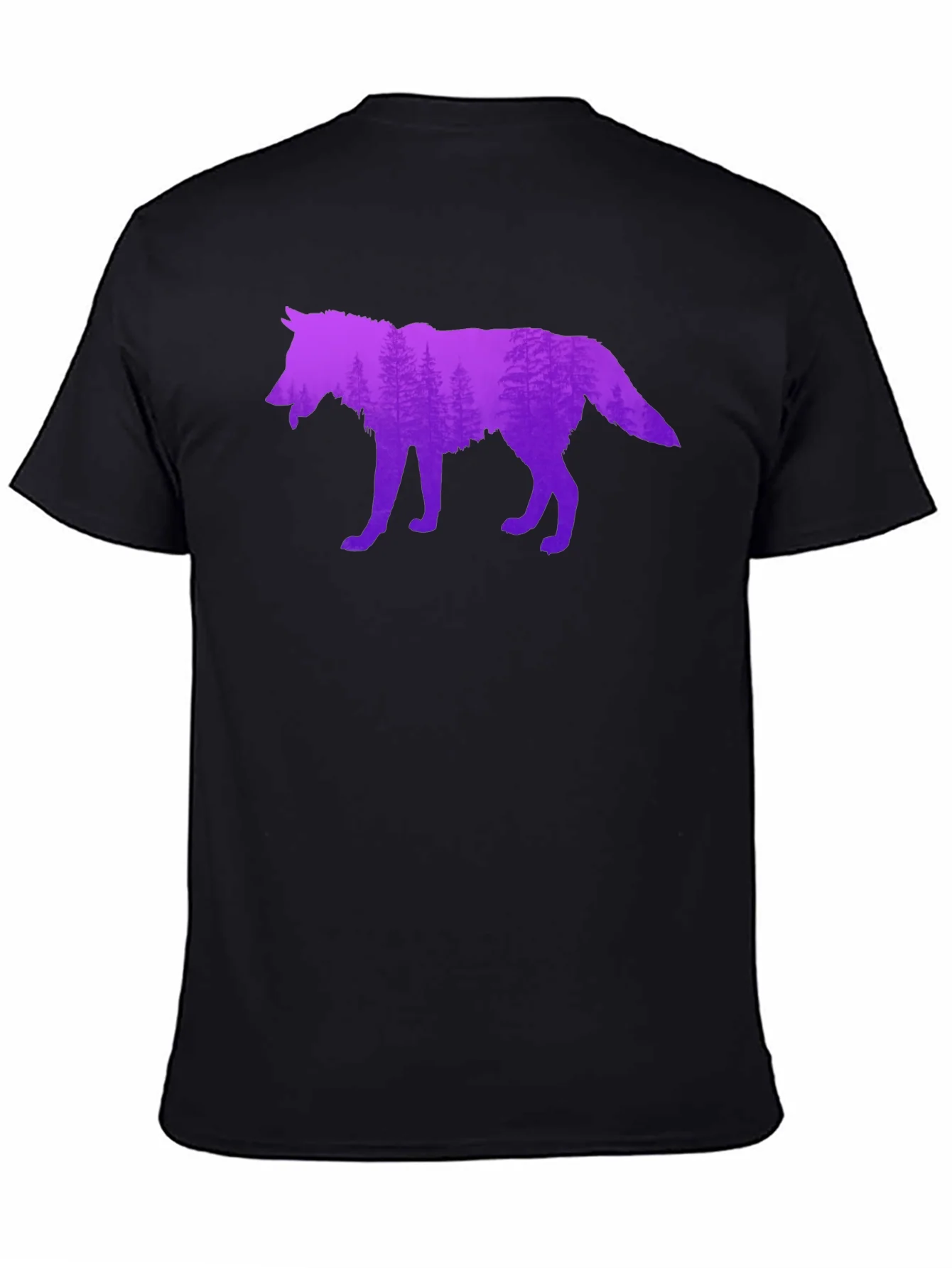 Wolf Silhouette Forest Graphic T-Shirt