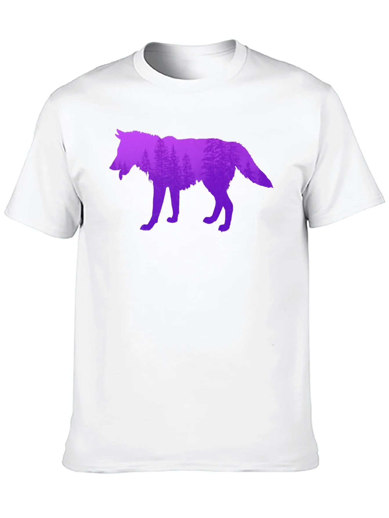 Wolf Silhouette Forest Graphic T-Shirt