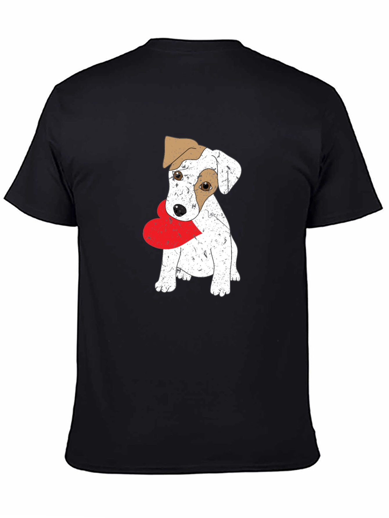 Dog with Heart Black T-Shirt