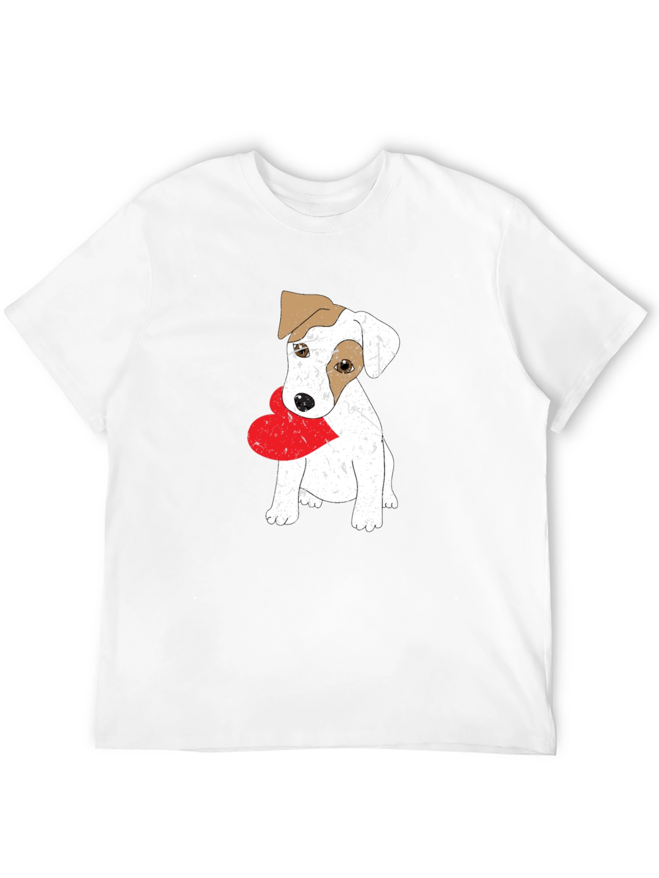 Dog with Heart Black T-Shirt
