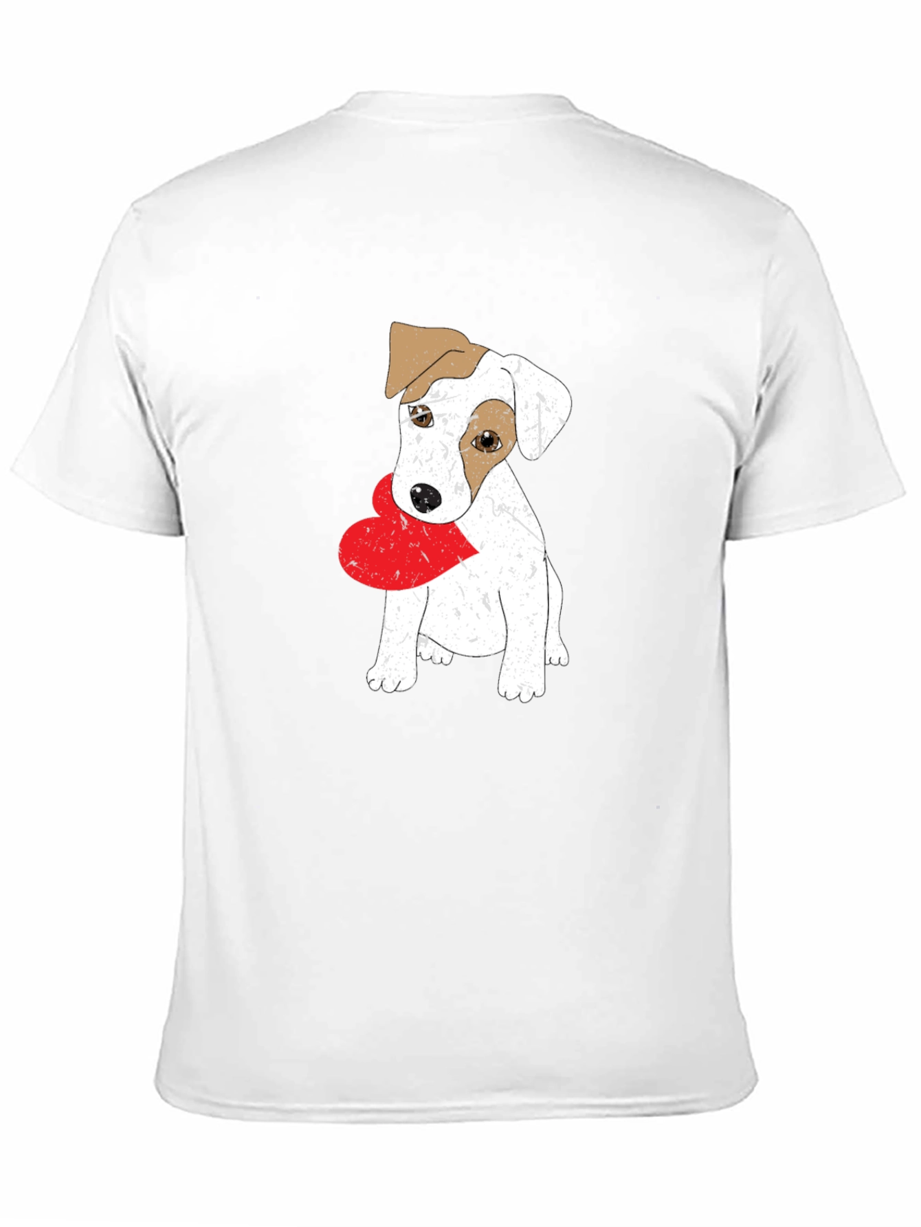 Dog with Heart Black T-Shirt