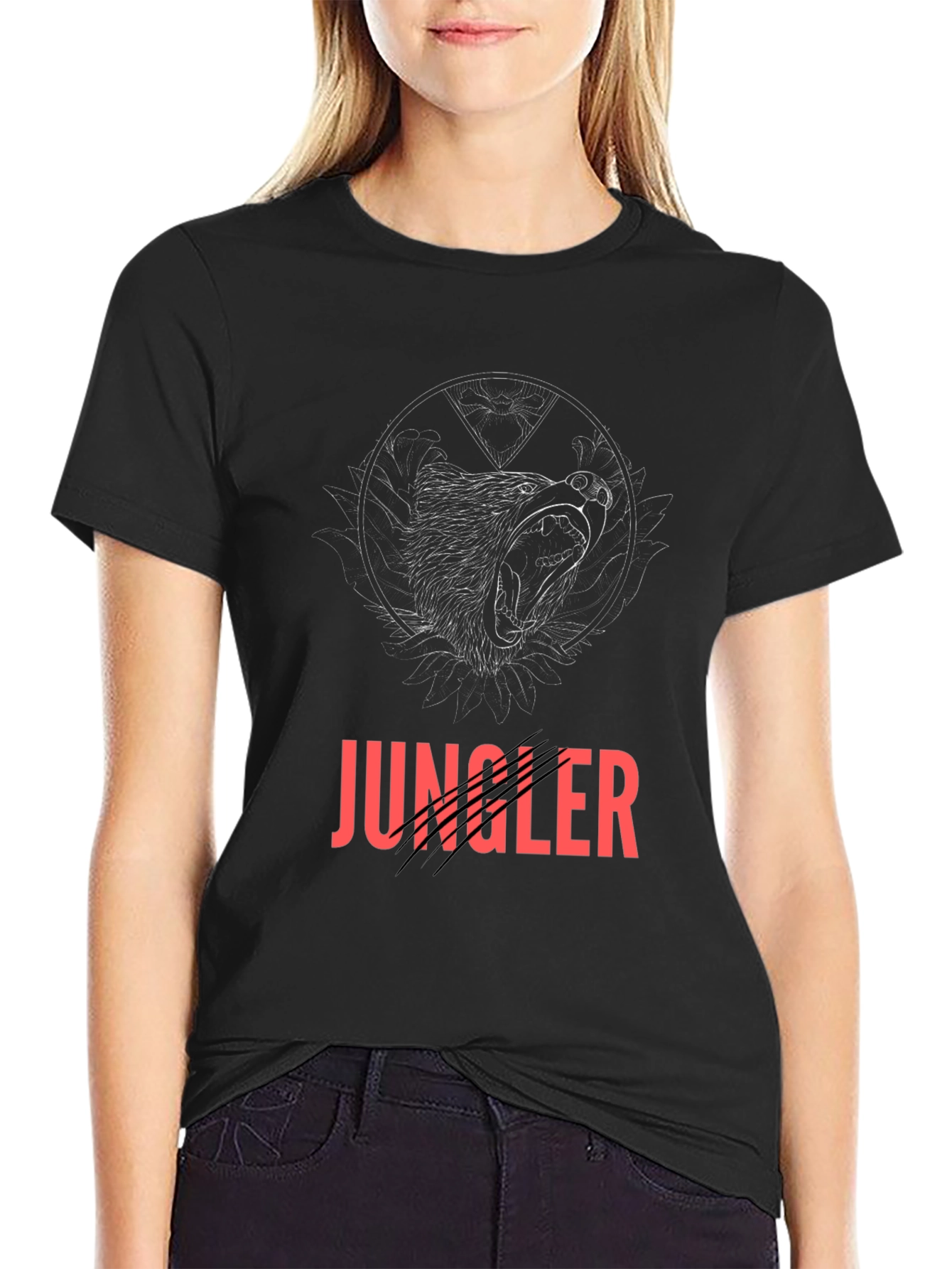 Jungle Bear Tee - Black Graphic T-Shirt