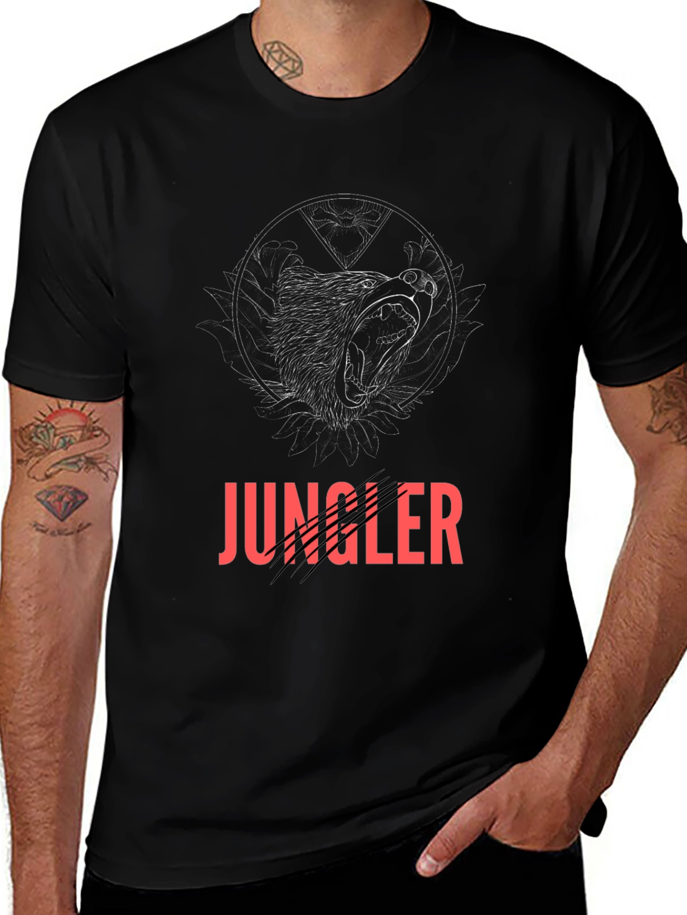 Jungle Bear Tee - Black Graphic T-Shirt