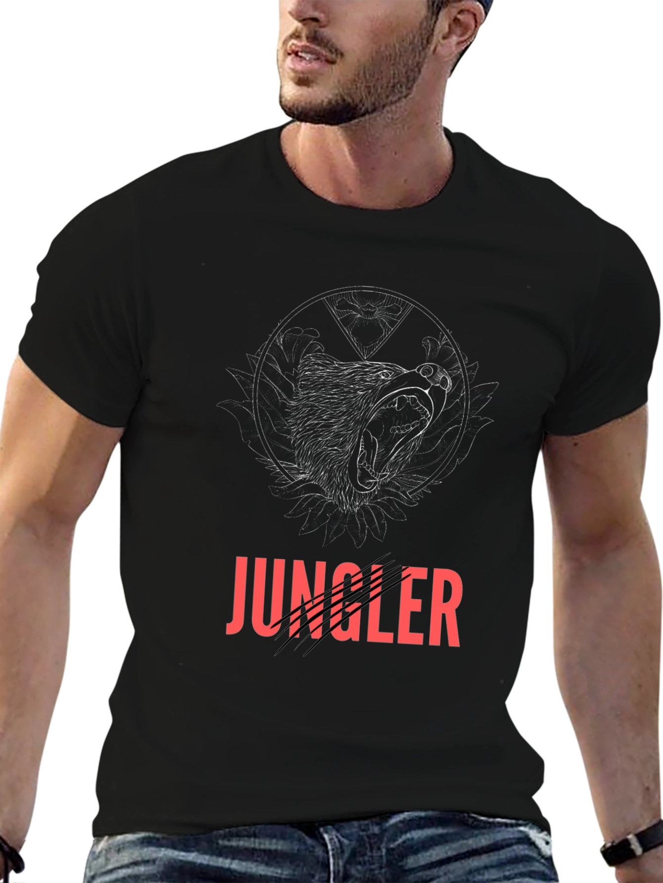 Jungle Bear Tee - Black Graphic T-Shirt