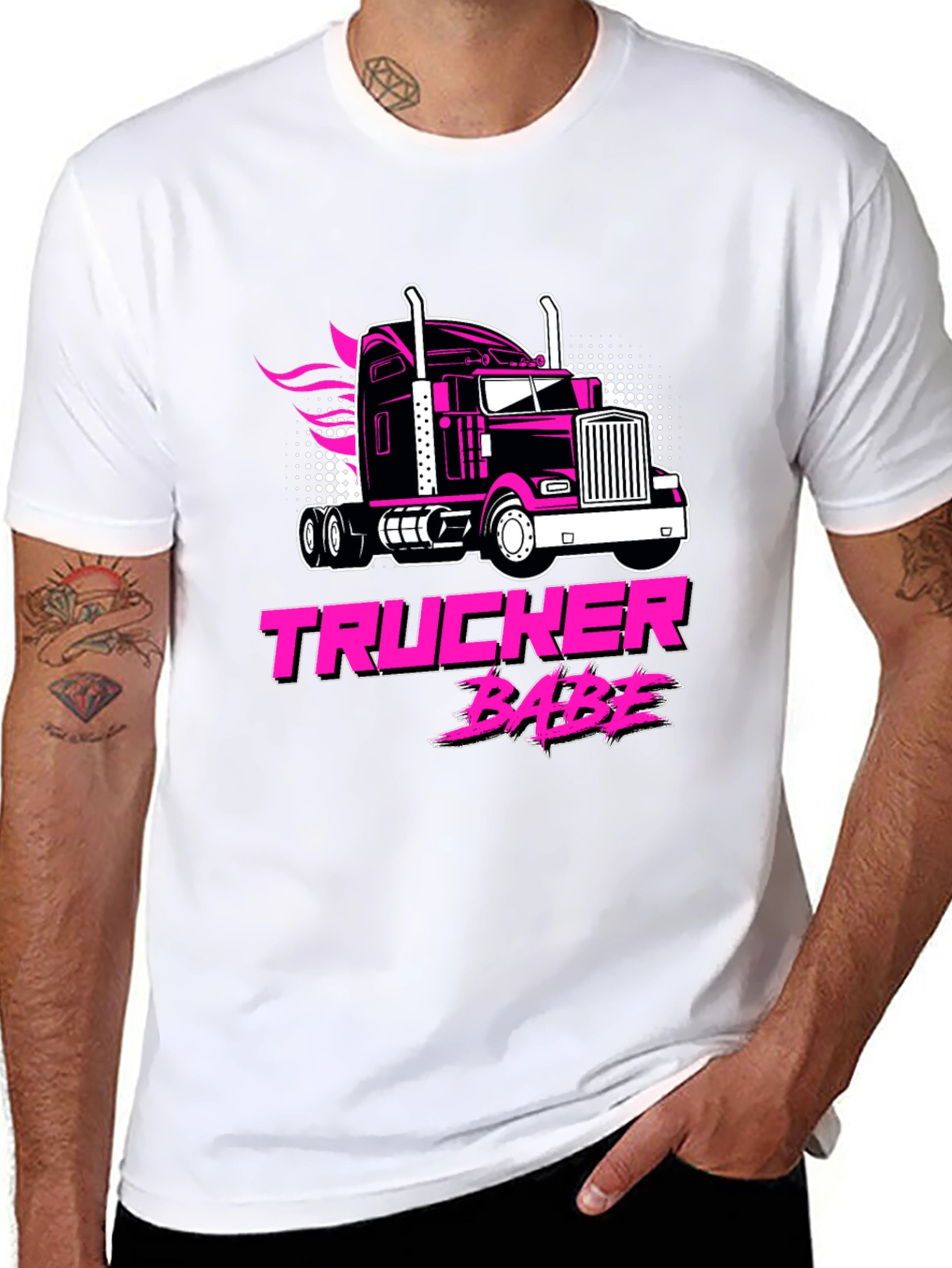 Trucker Babe Black Graphic Tee