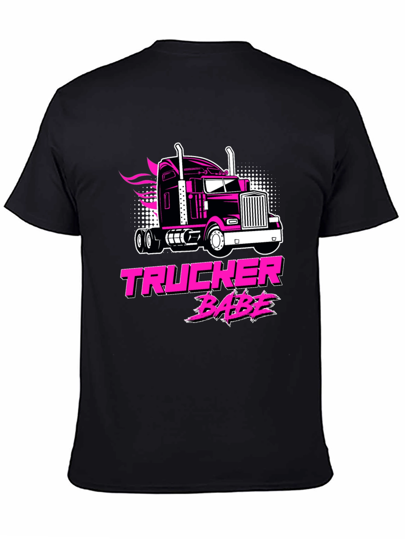 Trucker Babe Black Graphic Tee