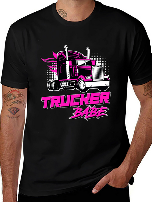 Trucker Babe Black Graphic Tee