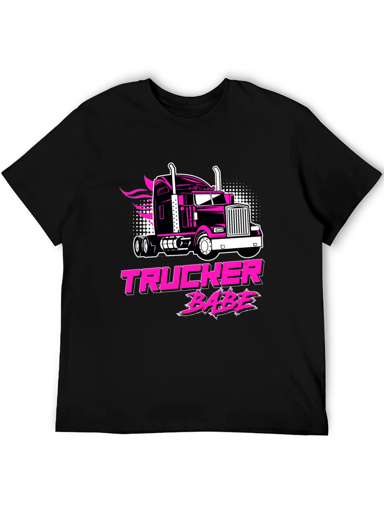 Trucker Babe Black Graphic Tee