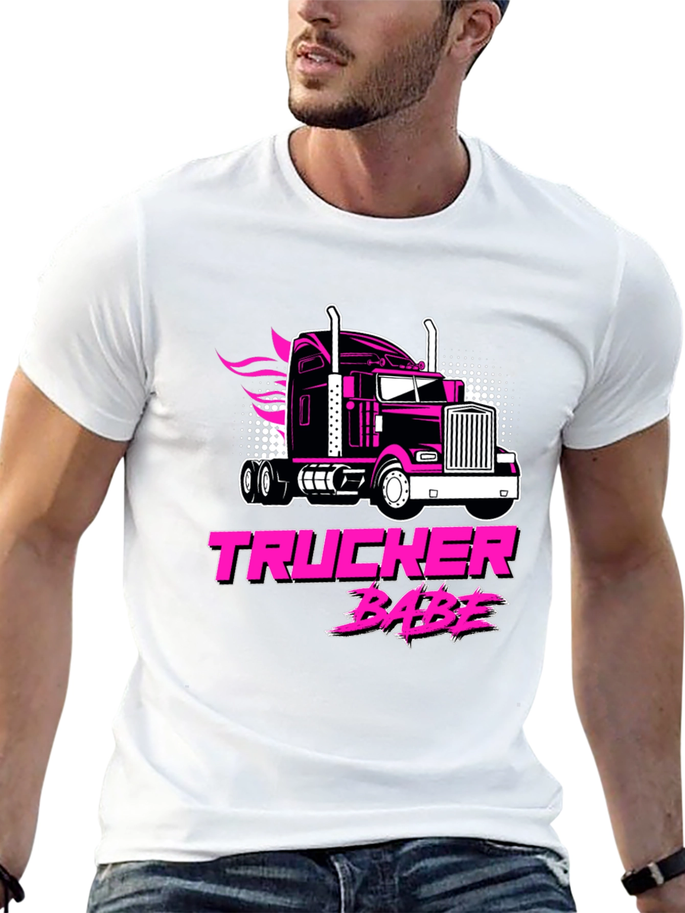 Trucker Babe Black Graphic Tee