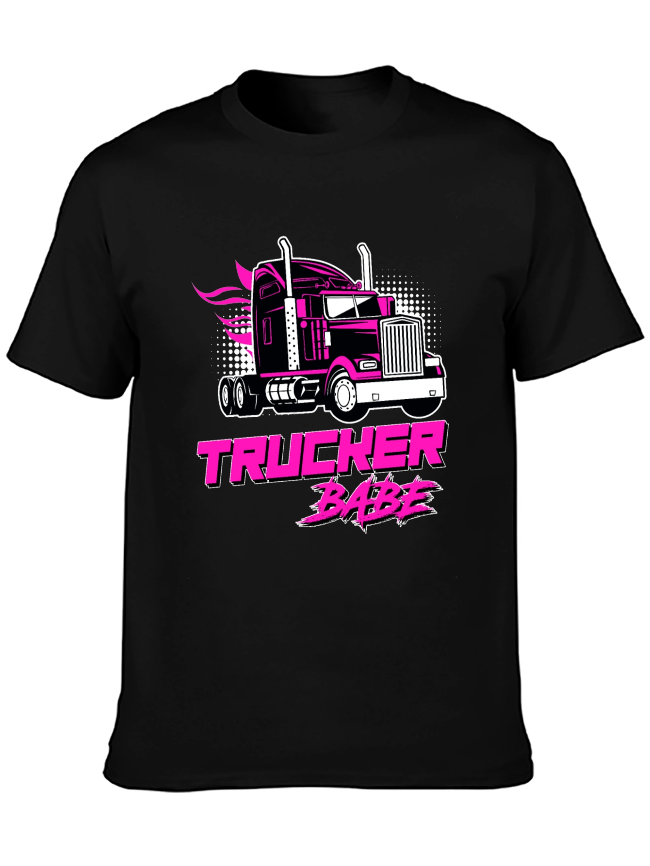 Trucker Babe Black Graphic Tee