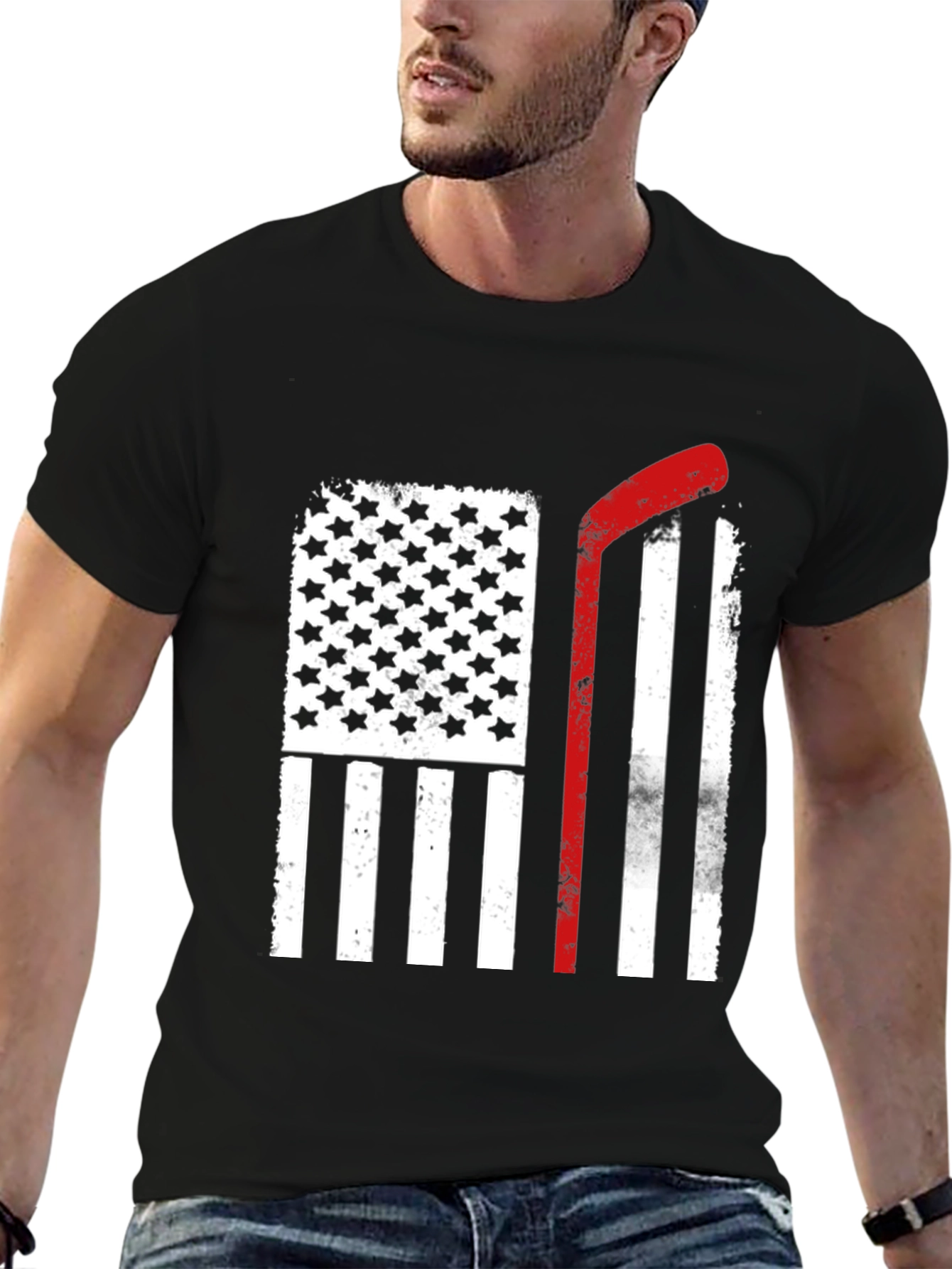 USA Hockey Stick Flag T-Shirt