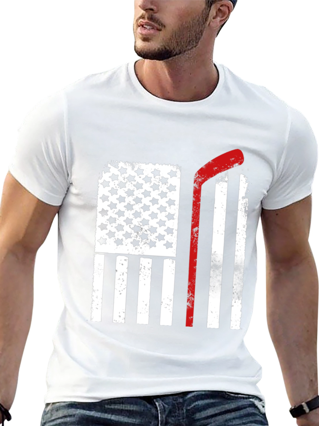 USA Hockey Stick Flag T-Shirt