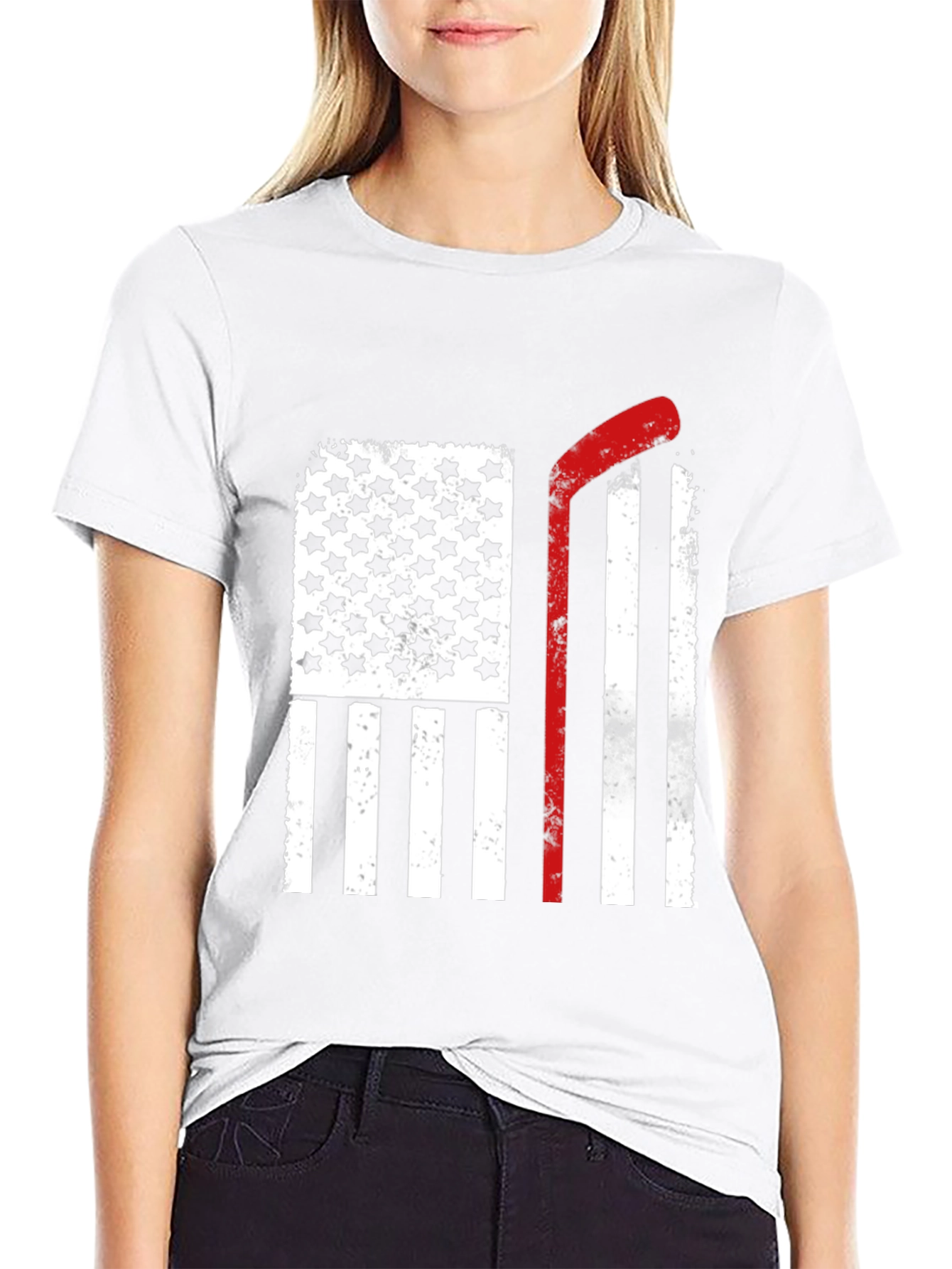 USA Hockey Stick Flag T-Shirt