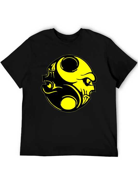 Yin Yang Skull Graphic Tee - Black
