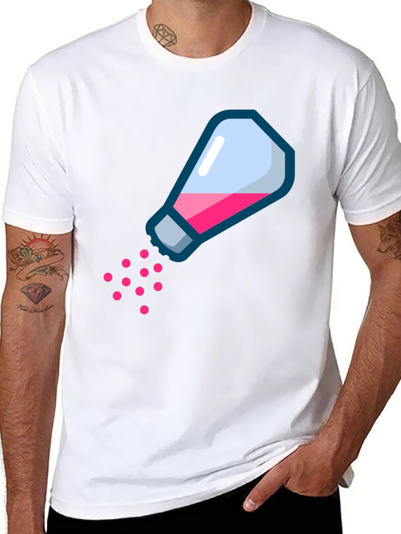 Funny Salt Bae Style Graphic T-Shirt - Black