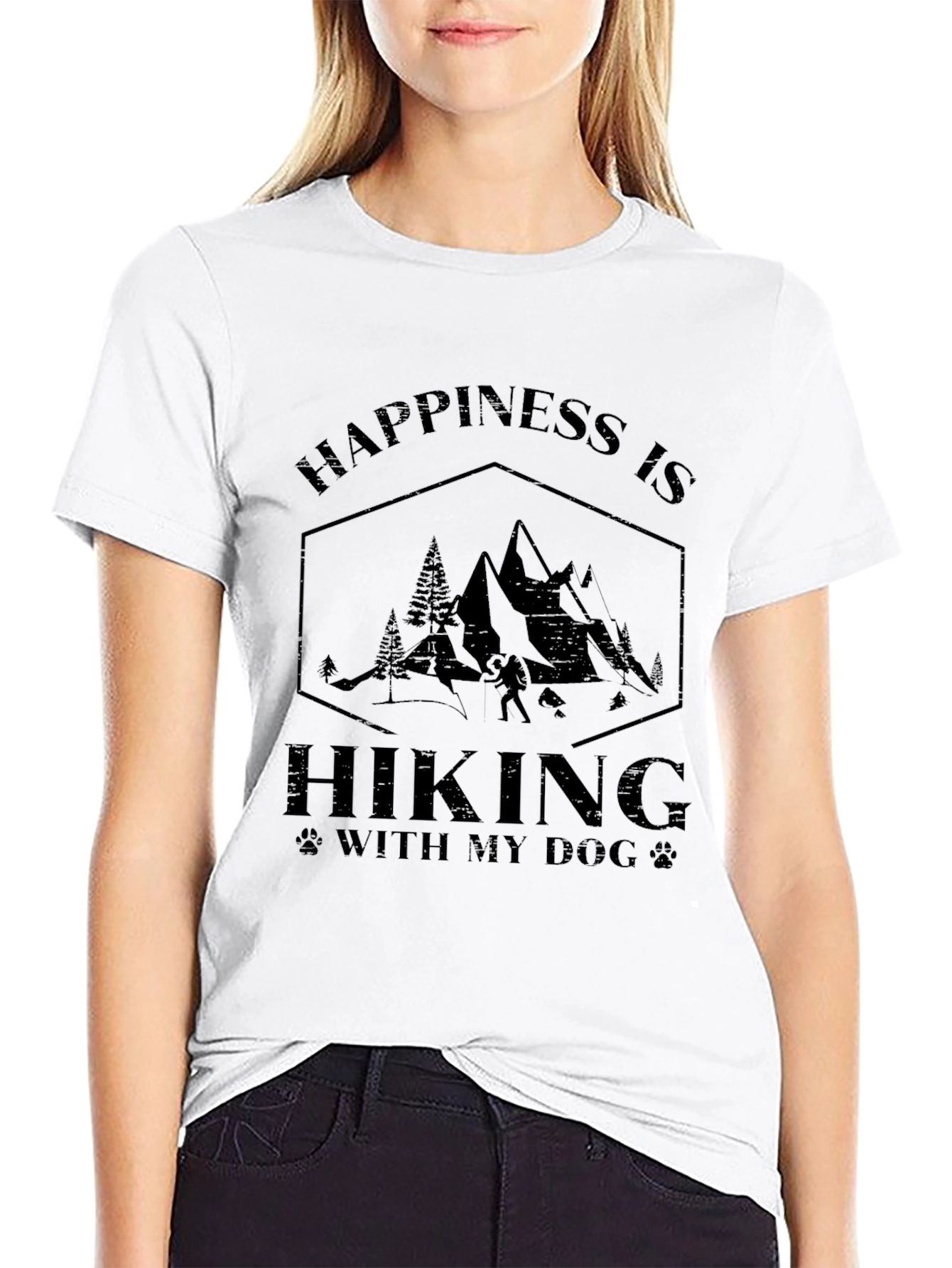 Hiking with Dog Graphic Tee - Adventure Shirt