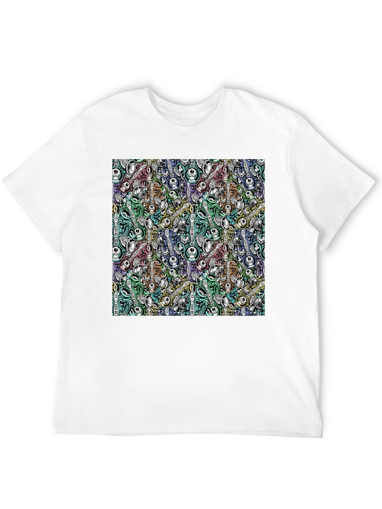 Abstract Art Print Black T-Shirt