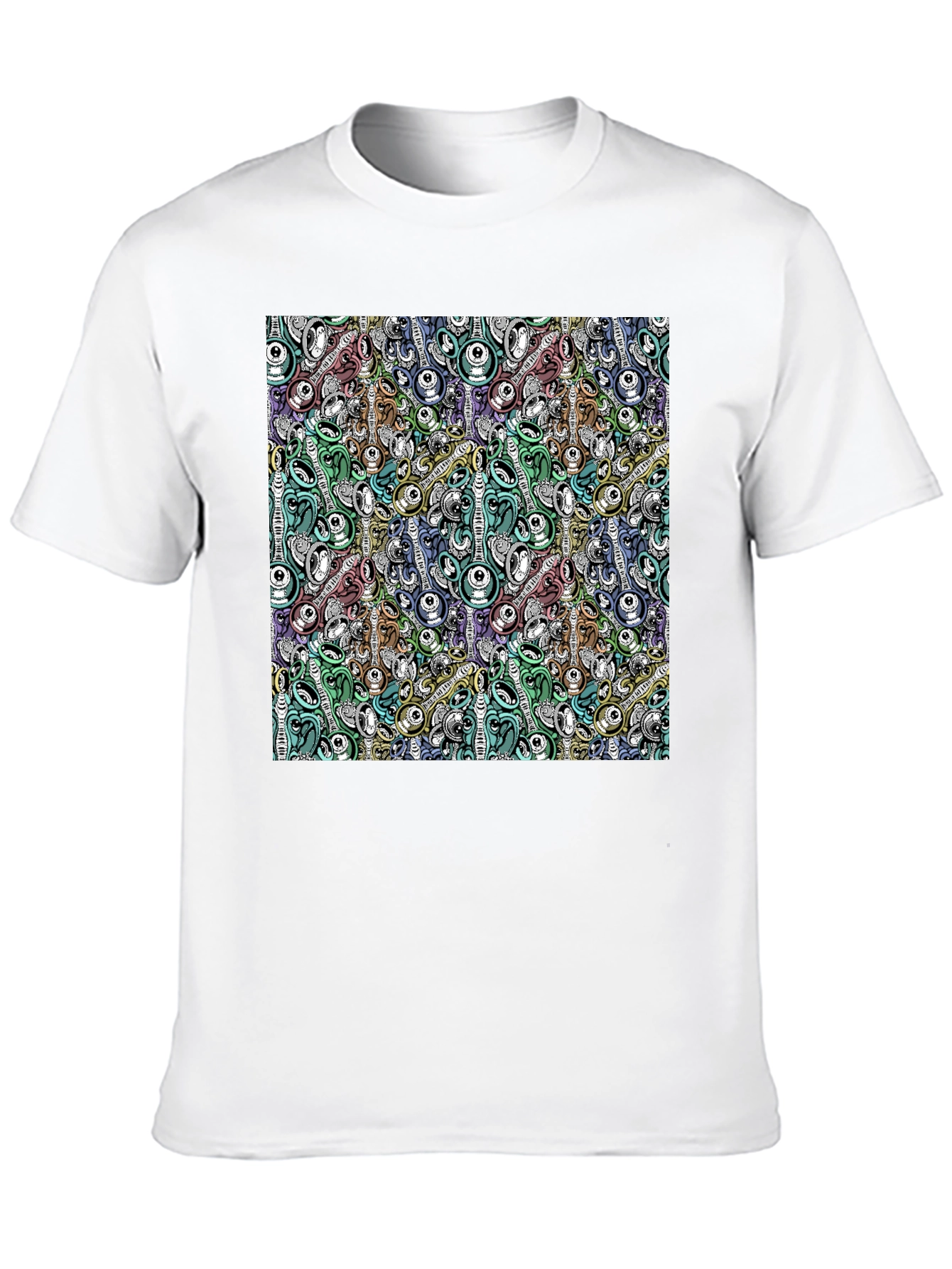 Abstract Art Print Black T-Shirt
