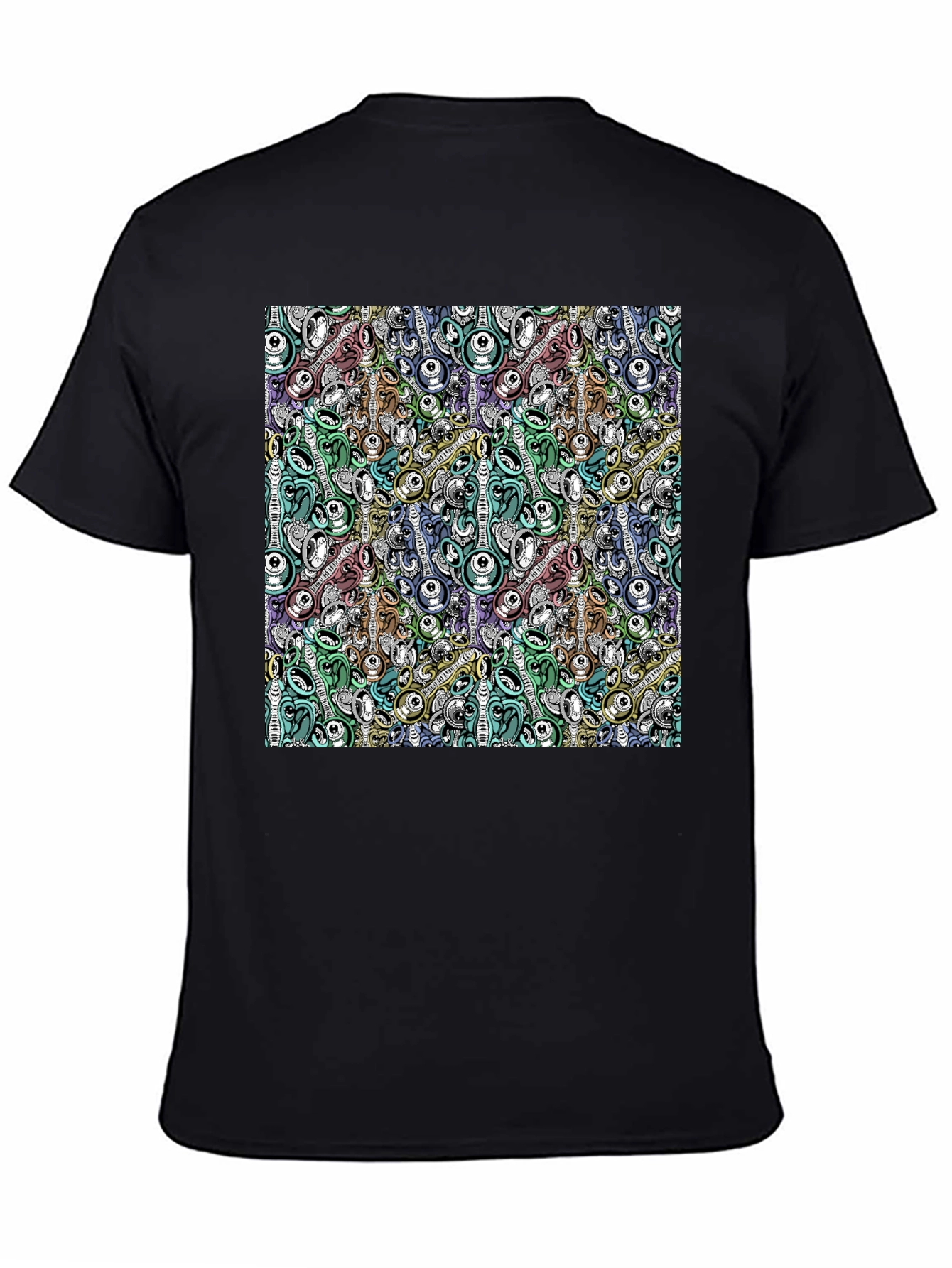 Abstract Art Print Black T-Shirt