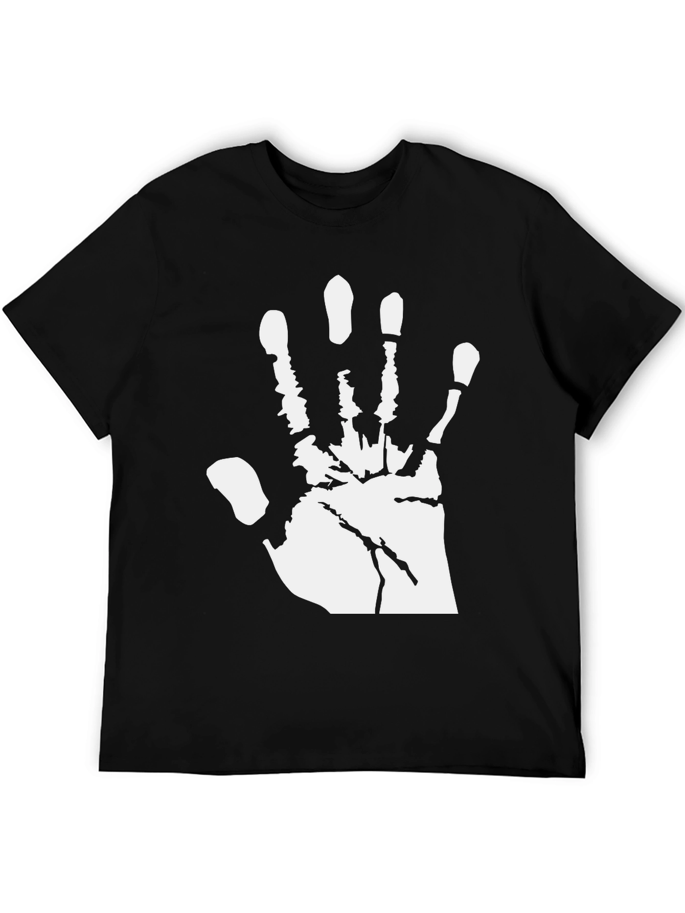 Handprint Graphic T-Shirt - Black Cotton Tee