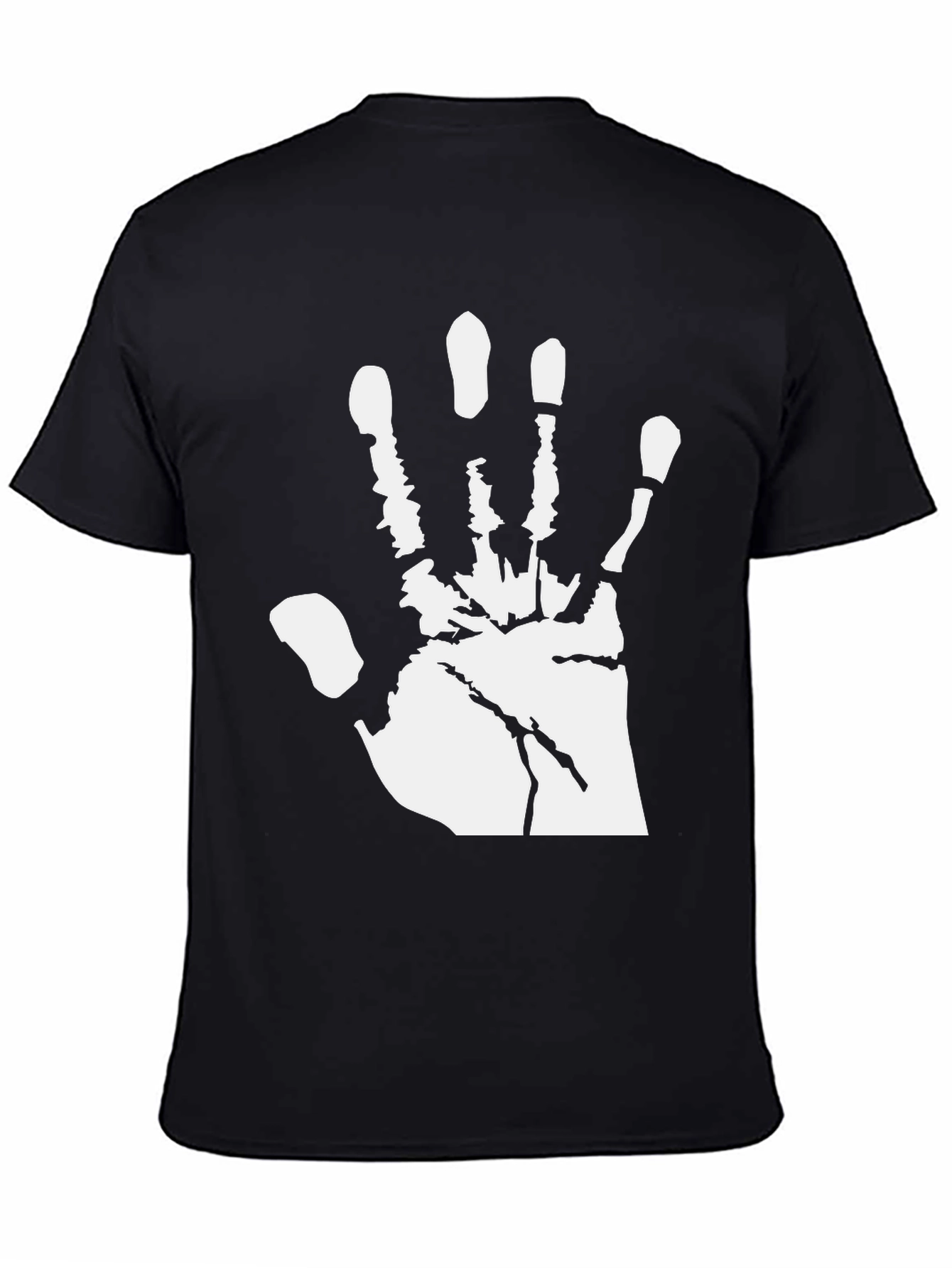 Handprint Graphic T-Shirt - Black Cotton Tee