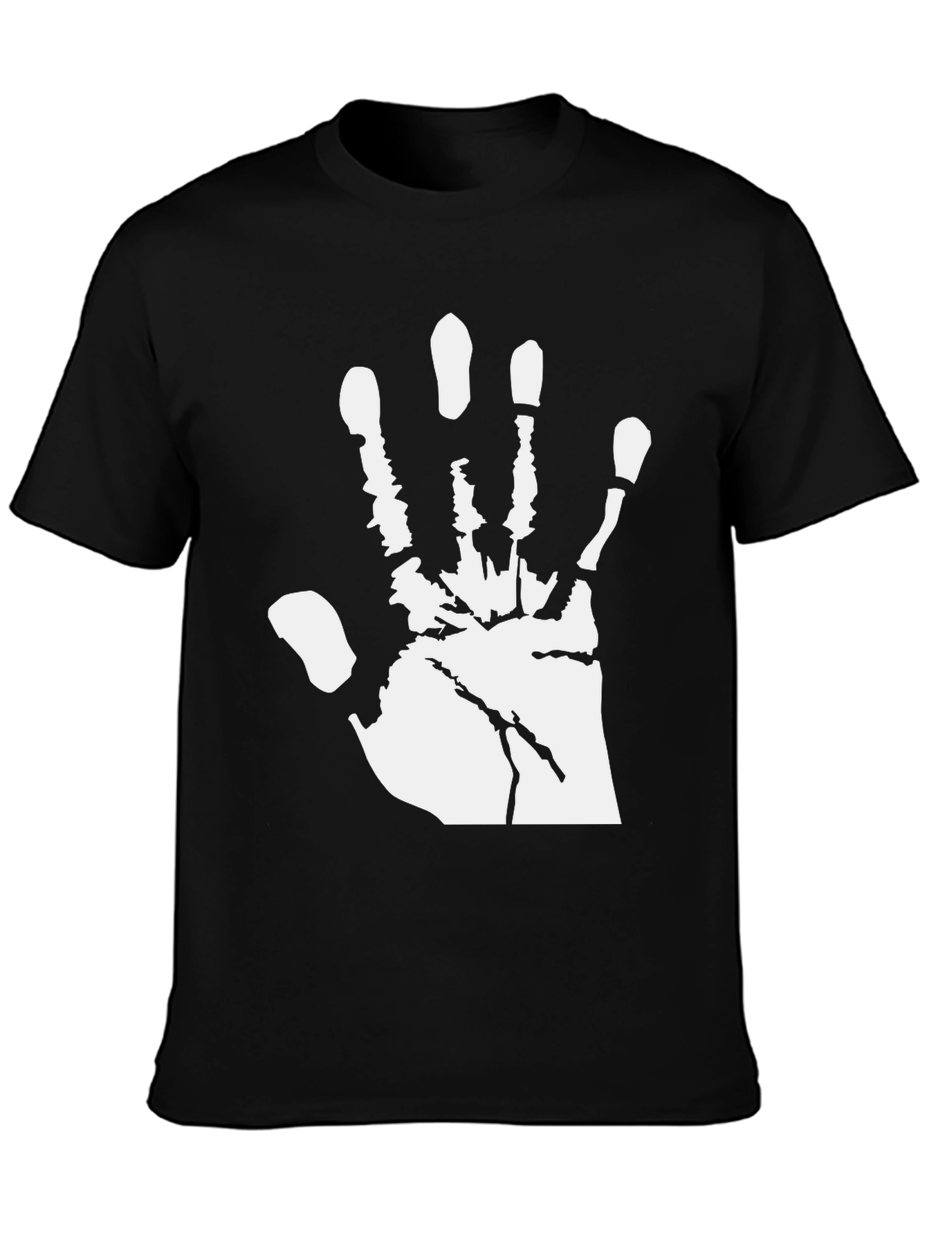 Handprint Graphic T-Shirt - Black Cotton Tee