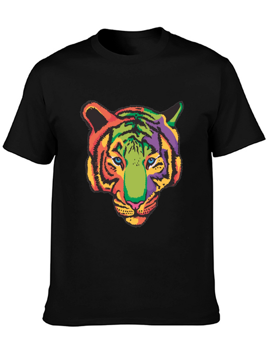 Vibrant Tiger Graphic Tee - Bold & Colorful Design