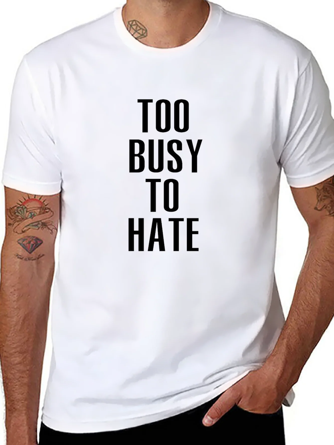 Too Busy To Hate Black Graphic Tee