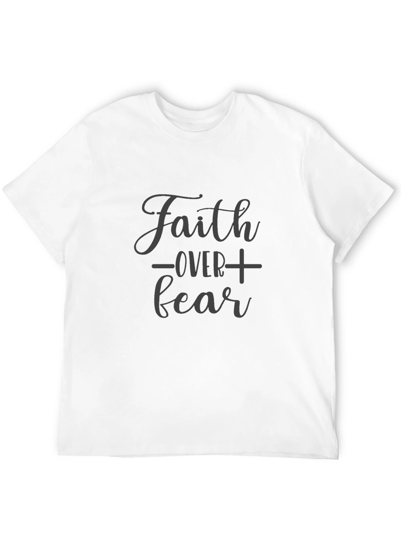 Faith Over Fear Black Graphic Tee for Men